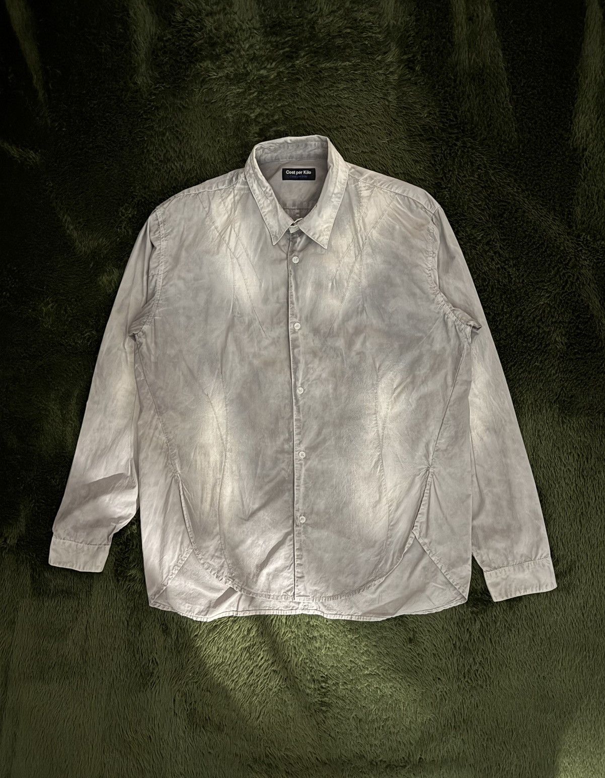 [XL] Cost Per Kilo Bleached Washed Dart Shirt – Light Grey