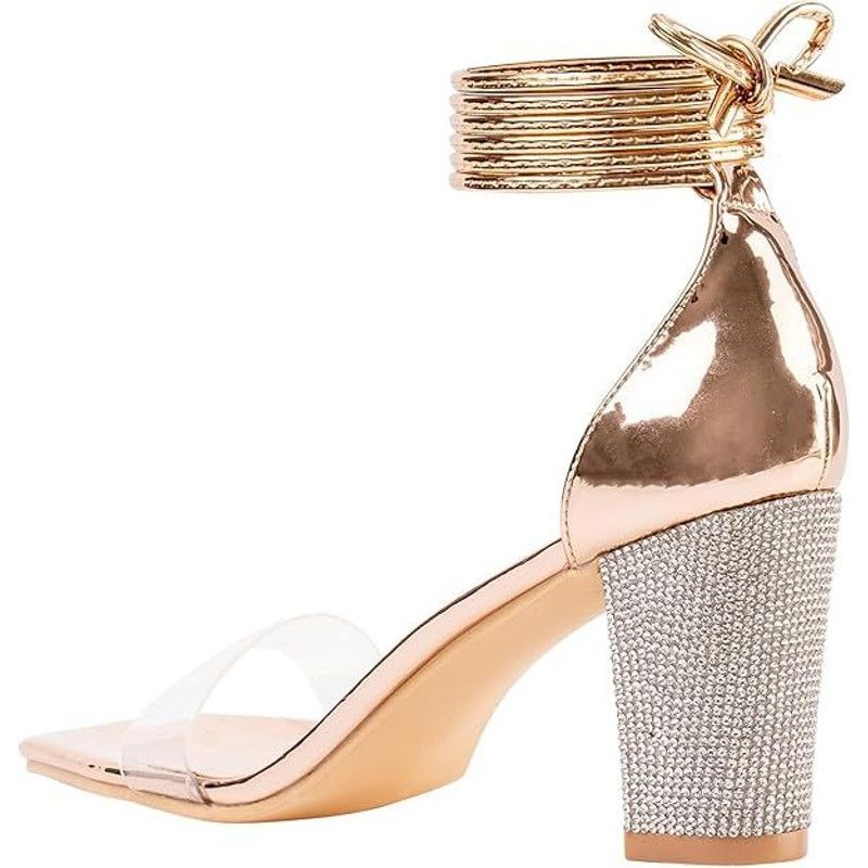 Other NEW Women's EU 41.5/US 11.5 Open Toe Lace Rhinestone Heels Size US 11.5 / IT 41.5 - 8 Thumbnail