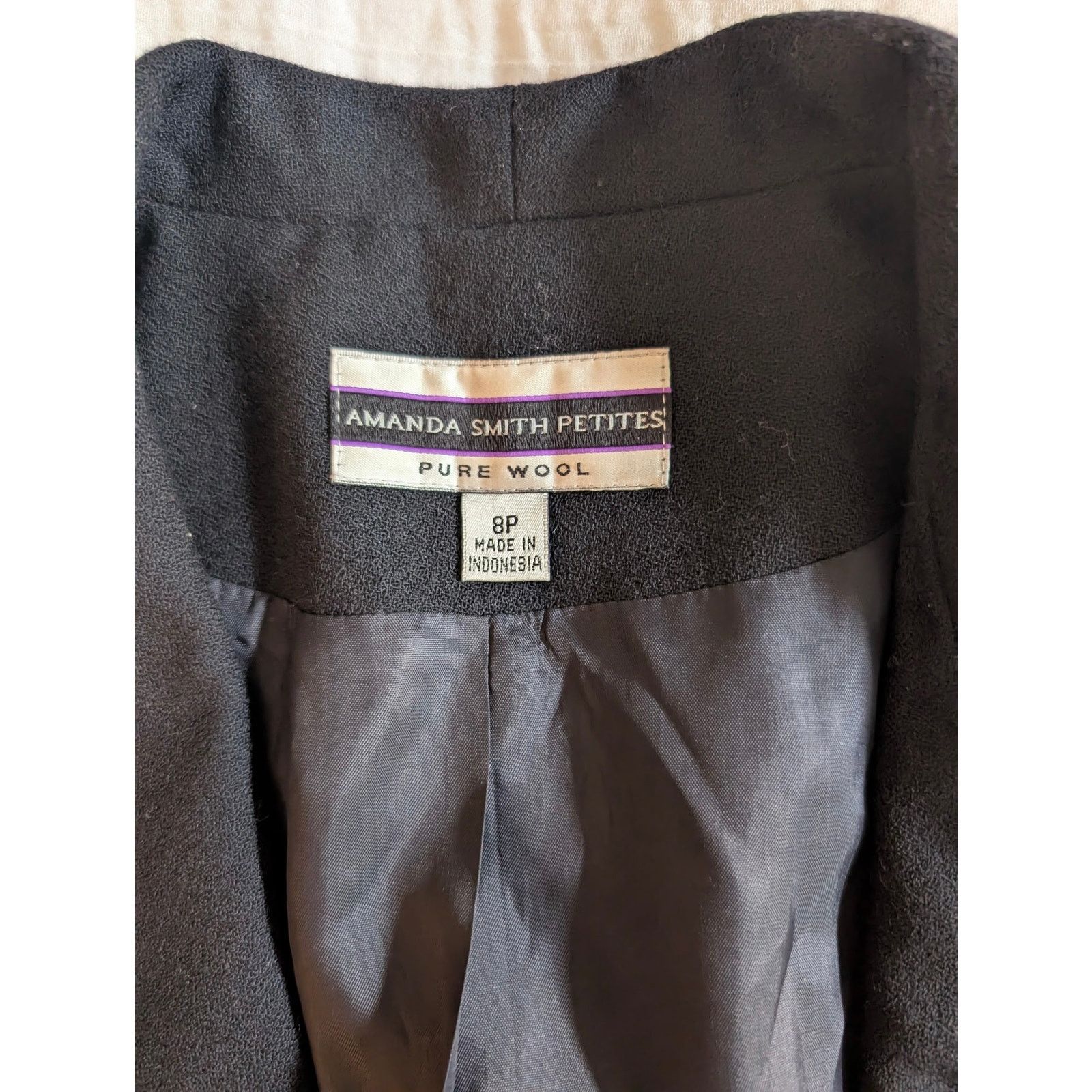 Vintage Amanda Smith Petites Vintage Wool Blazer – Women’s 8P Size M / US 6-8 / IT 42-44 - 3 Thumbnail