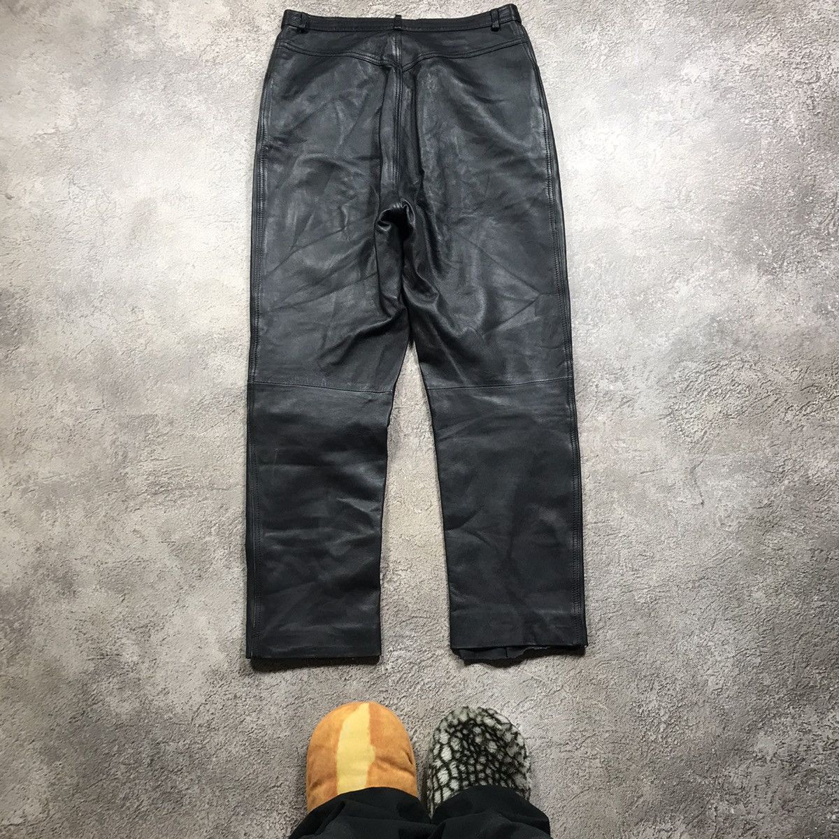 Vintage Vintage Y2K Baggy Distressed Leather Biker Pants Grunge 30 Size US 30 / EU 46 - 4 Thumbnail