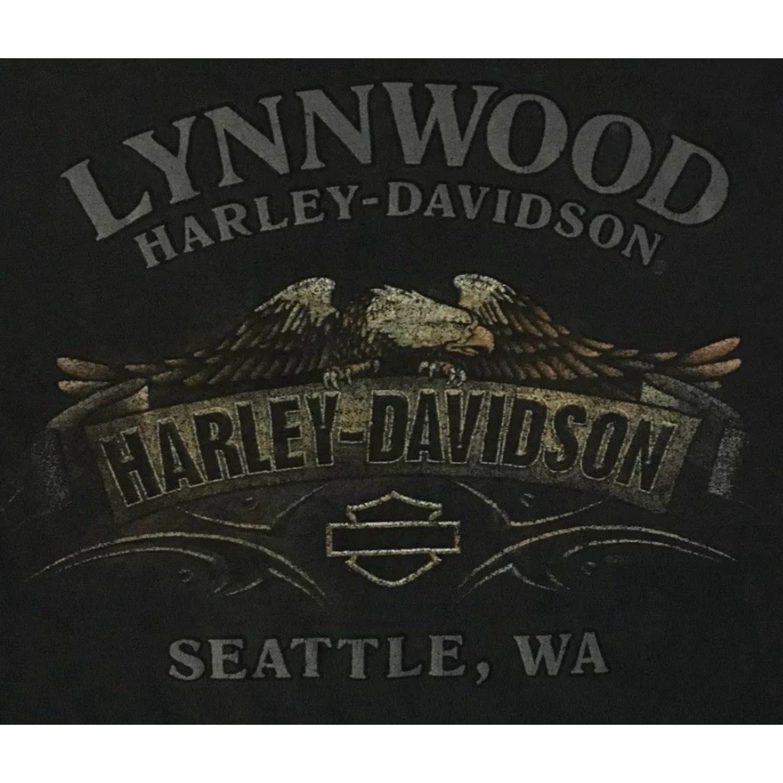 Harley Davidson VINTAGE Harley Davidson Shirt XL Black Graphic Tee Biker Distressed Seattle 90s Y2K Mens Size US XL / EU 56 / 4 - 4 Thumbnail