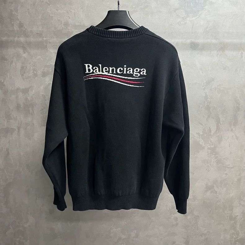 Balenciaga Black Logo Print Knit Sports Sweatshirt-2506 Size US S / EU 44-46 / 1 - 3 Thumbnail