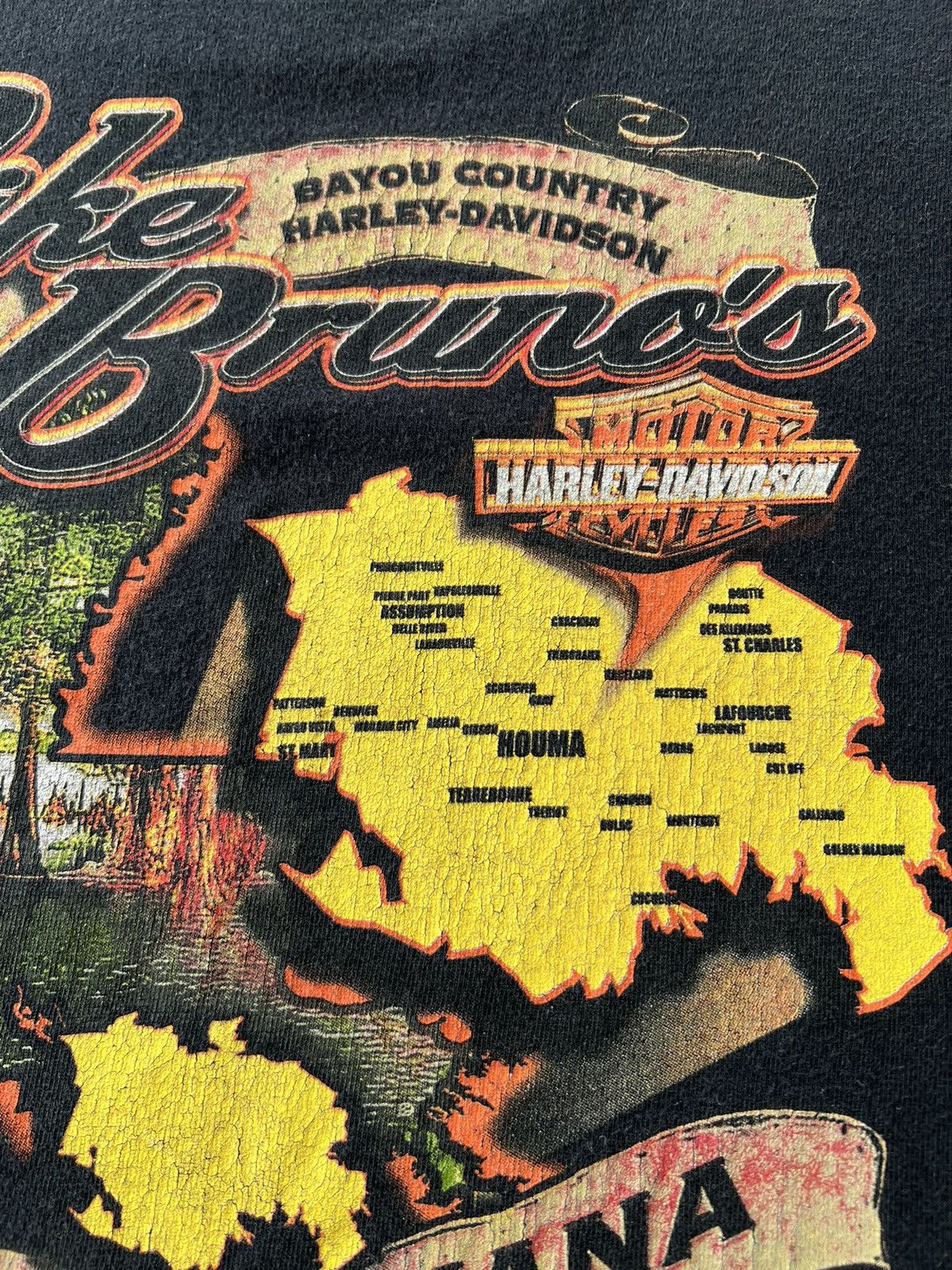 Harley Davidson Vintage 2006 Harley Davidson Motorcycle Louisiana T-shirt Size US XL / EU 56 / 4 - 13 Thumbnail