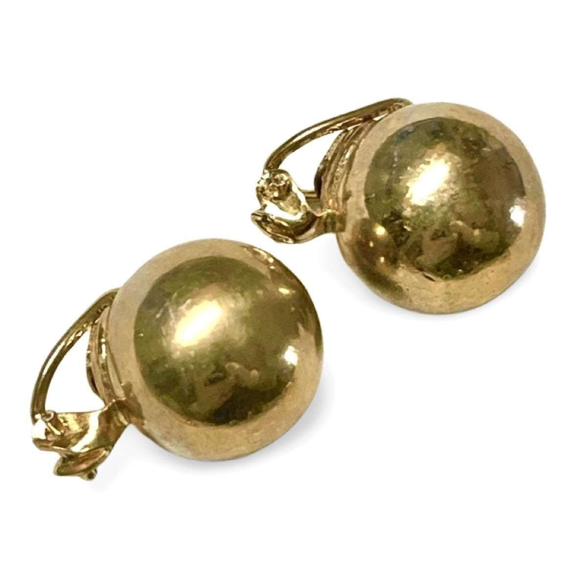 Dior 1970s. Vintage Christian Dior golden ball shape earrings. Size ONE SIZE - 7 Thumbnail