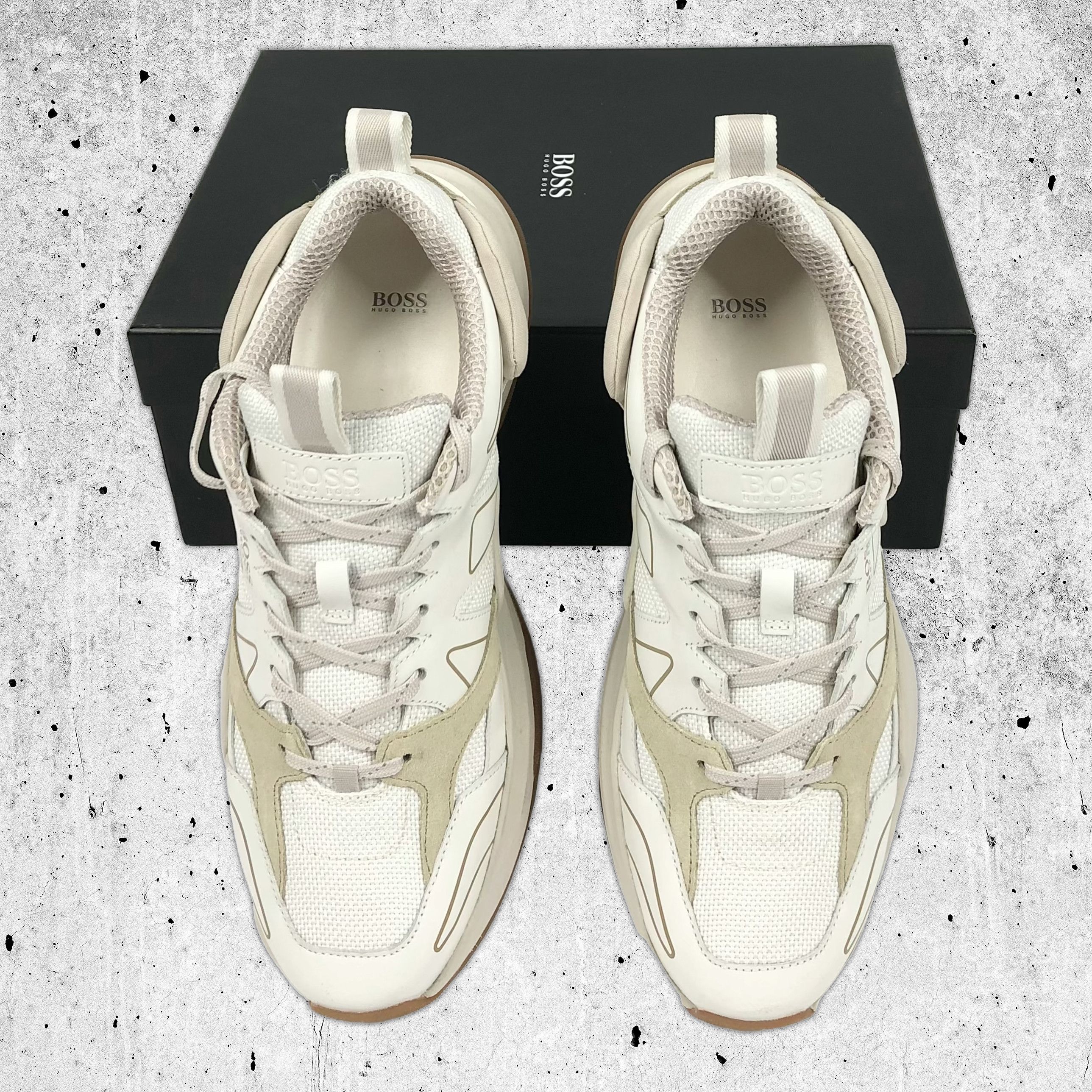 Hugo Hugo Boss Hugo Boss Ranger Runn Sneakers Leather Chunky Trainers White Grailed