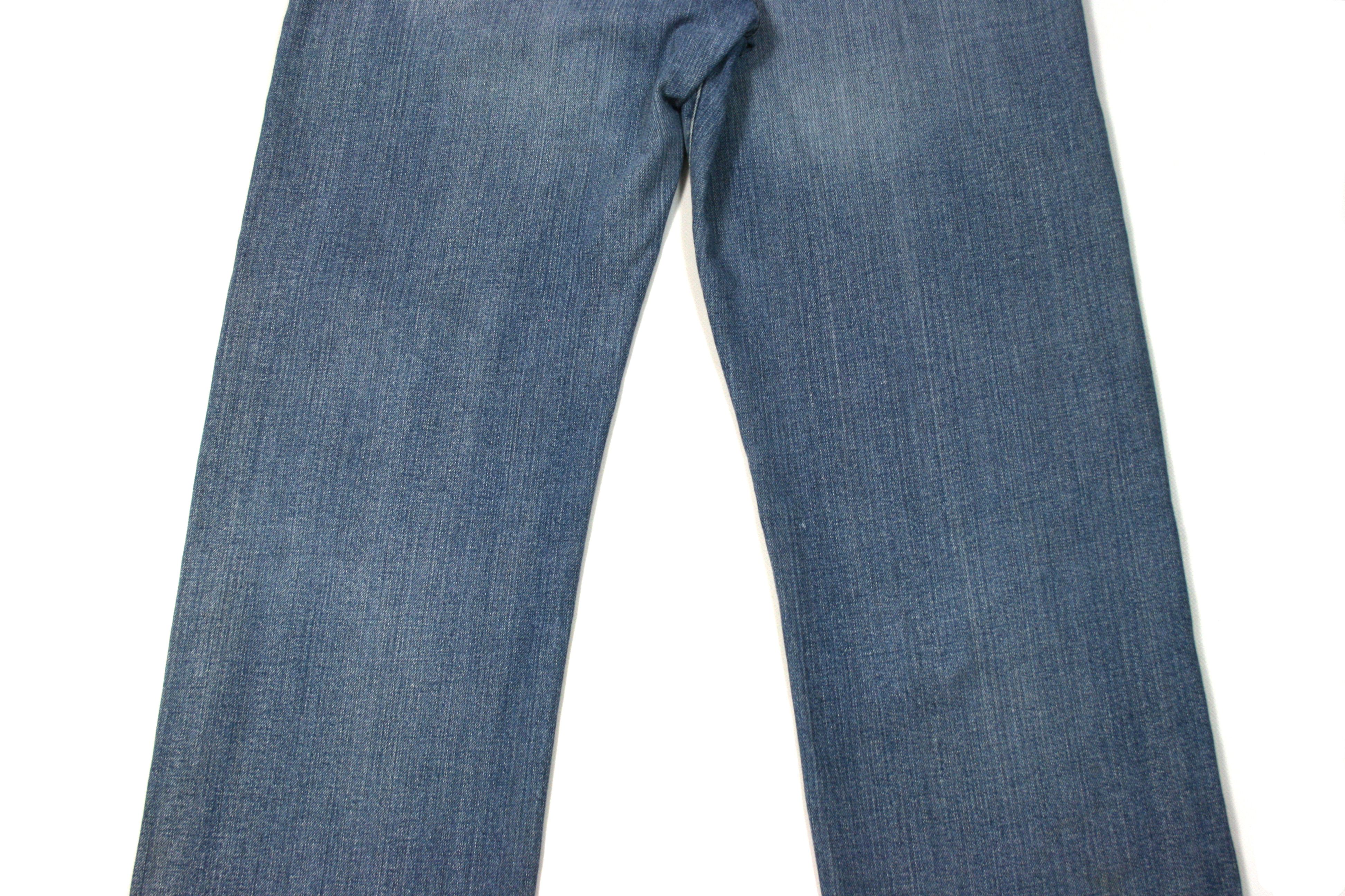 Armani 00S Metal Logo Y2K Wide Leg Indigo Jeans Vintage Size US 34 / EU 50 - 6 Thumbnail
