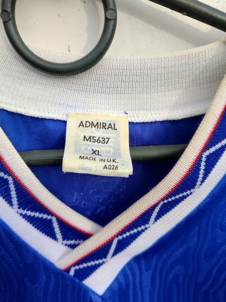 Vintage 1990-92 GLASGOW RANGERS FOOTBALL Kit SHIRT SOCCER JERSEY Size US XL / EU 56 / 4 - 4 Thumbnail