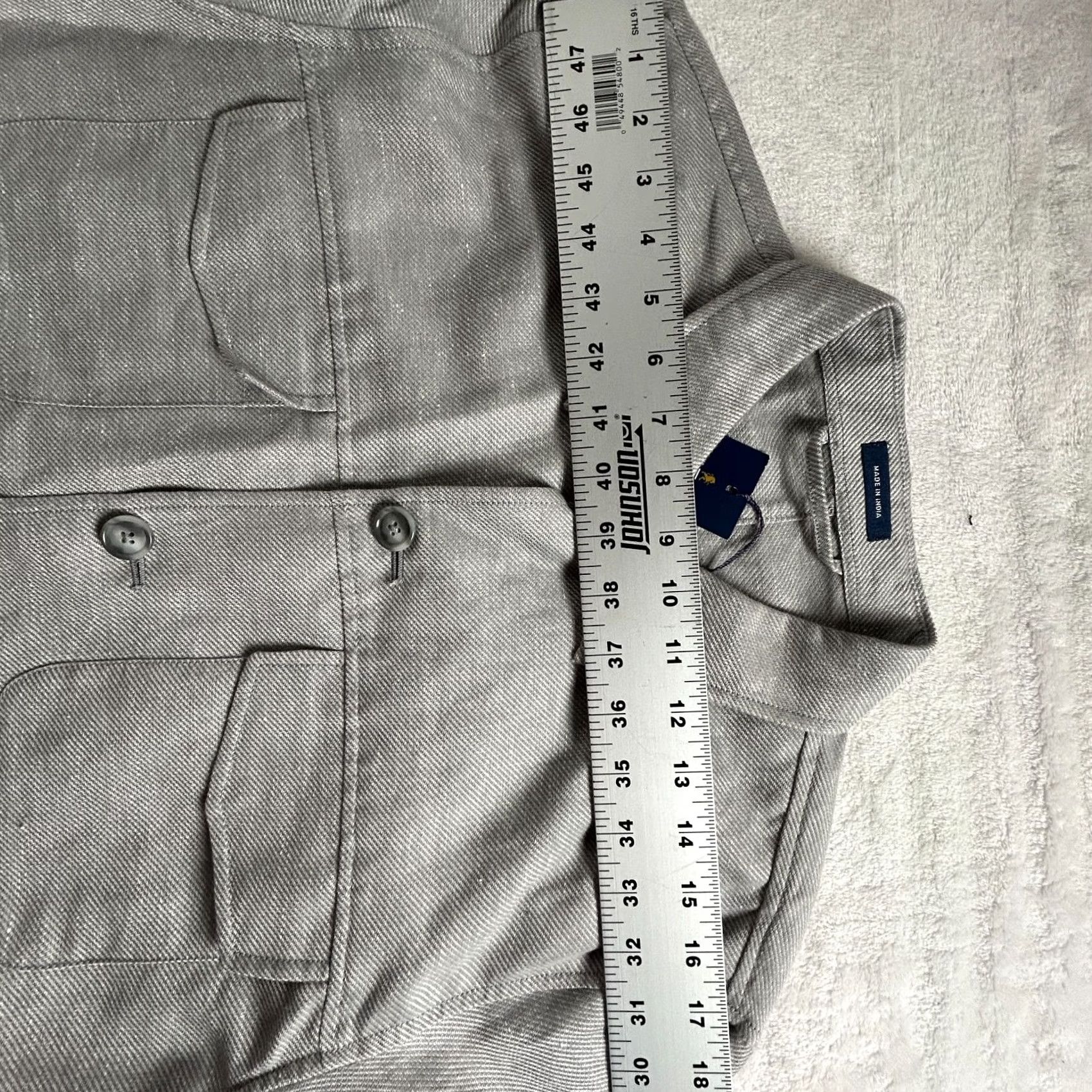 Stafford Stafford Men's Gray Twill Button Front Shirt Long Sleeve Linen Blend Large NWT Size US L / EU 52-54 / 3 - 7 Thumbnail