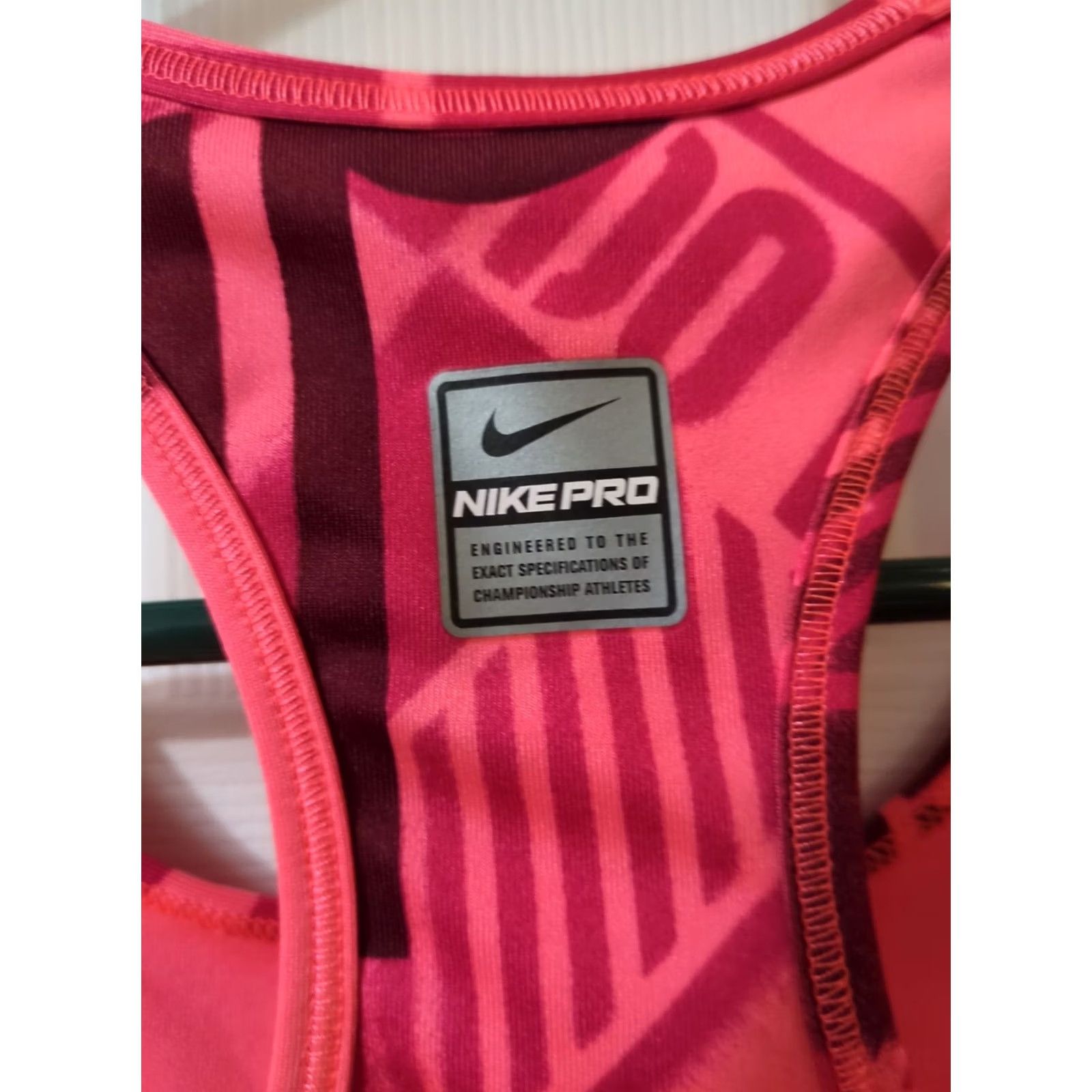 Nike Nike Pro Dri-Fit Sports Bra Racer Back Womens S Red Bra Nike Pro Sports Bra Racerback Womens S Red Size ONE SIZE - 5 Thumbnail
