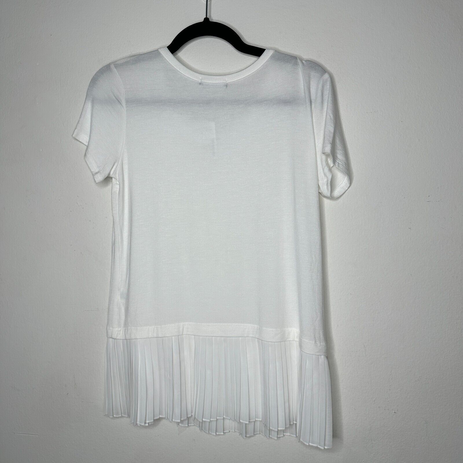 Other NWT Cha Cha Vente Ivory Pleated Short Sleeve Scoop Blouse PM Size M / US 6-8 / IT 42-44 - 8 Thumbnail