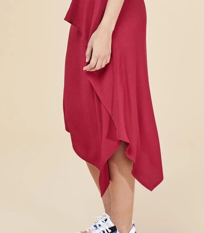 Cop Copine × Vintage COP COPINE VISCOSE ASYMMETRIC MIDI SKIRT VINTAGE Size 28" / US 6 / IT 42 - 10 Thumbnail