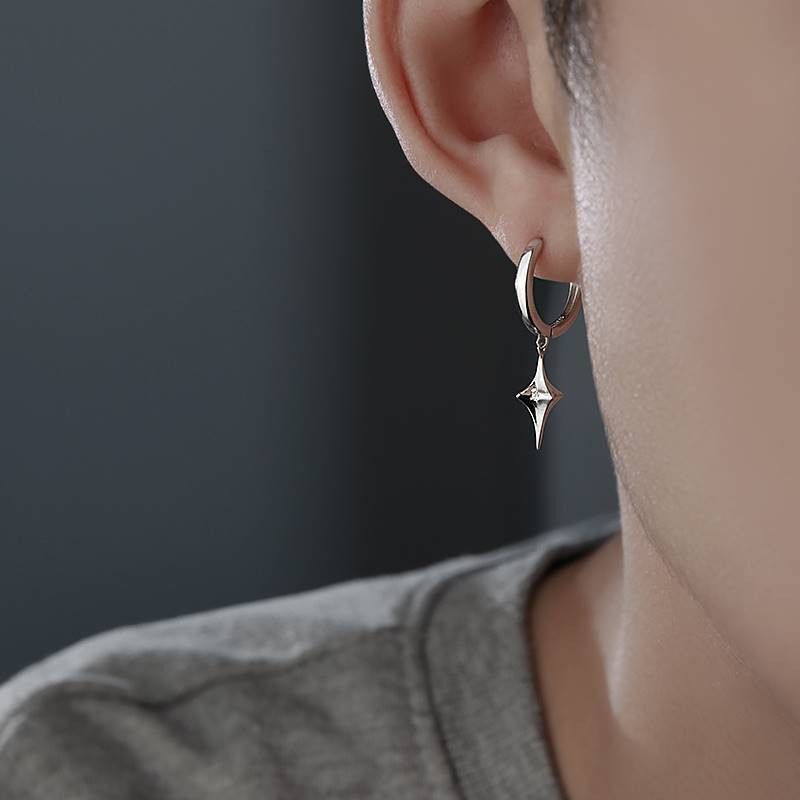 Jewelry × Sterling Silver Modern Earrings One Pairs Chrome Jewelry Size ONE SIZE - 2 Thumbnail