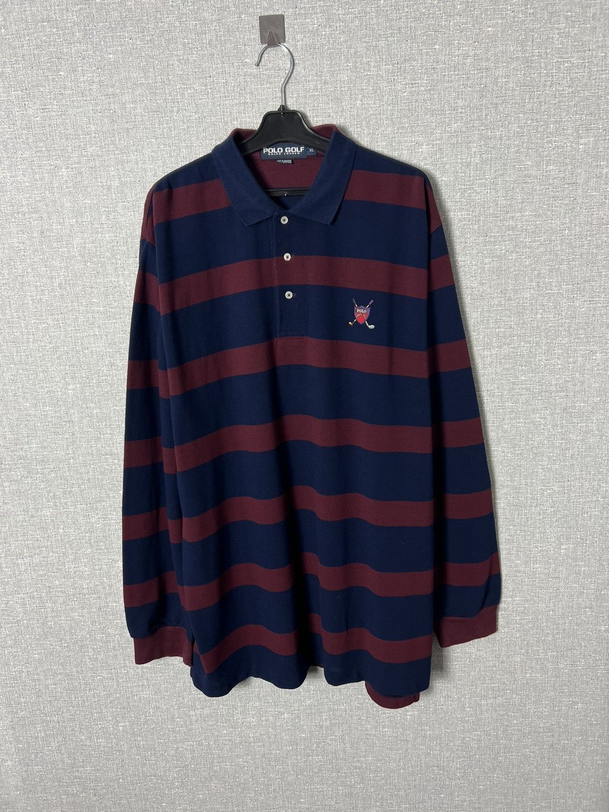 Polo Ralph Lauren Vintage Ralph Lauren Golf Striped Rugby Polo Long Sleeve Size US XL / EU 56 / 4 - 1 Thumbnail