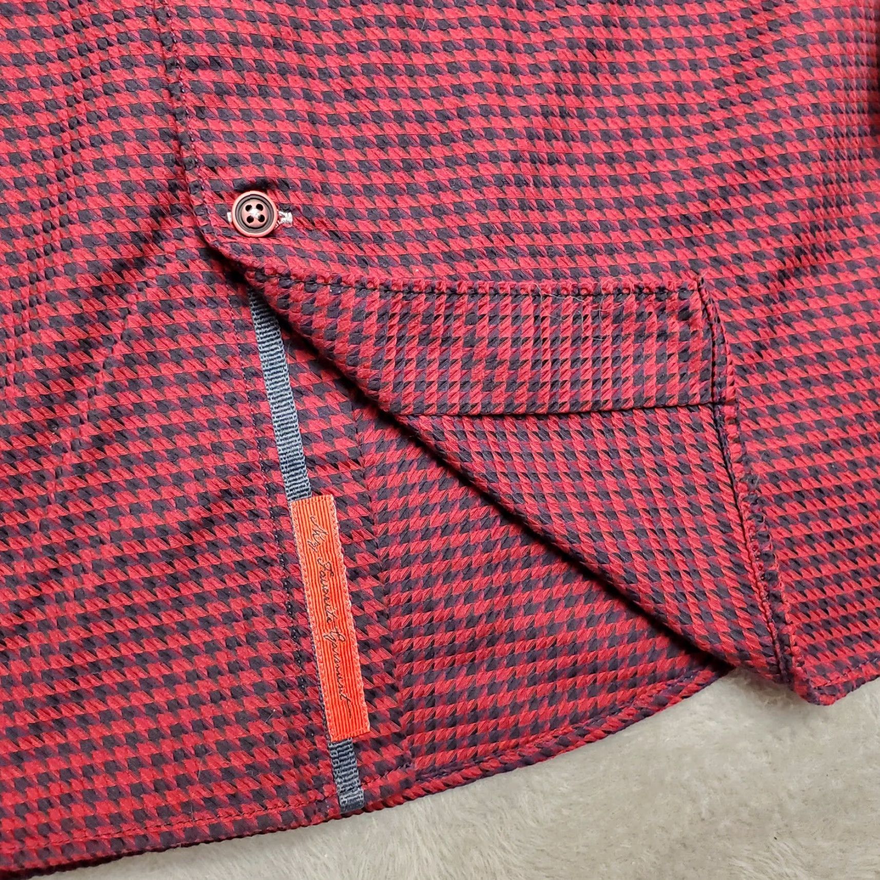 Vintage VINTAGE Visconti Black Shirt Mens Large Red Herringbone Long Sleeve 100% Cotton Casual Size US L / EU 52-54 / 3 - 2 Thumbnail
