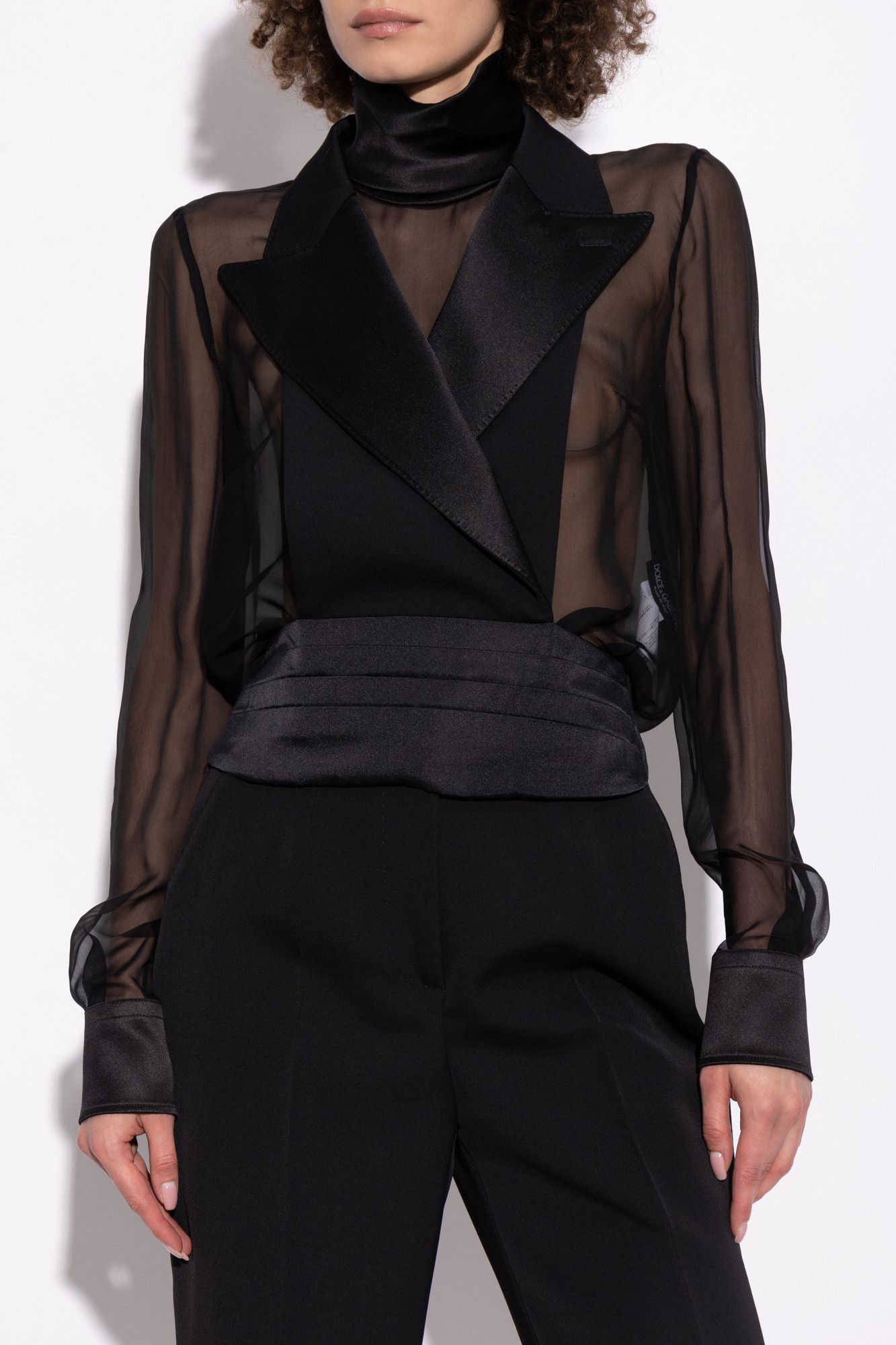 Dolce & Gabbana o1s22i1n0225 Open-Back Wool & Silk Blend Vest in Black Size M / US 6-8 / IT 42-44 - 3 Thumbnail