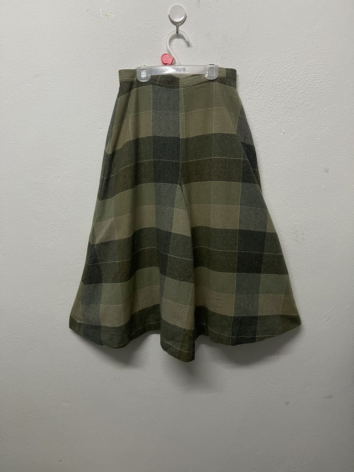 Comme des Garcons 80s COMME DES GARCONS TARTAN CHECKED OPEN LEG WOOL PANT Size 22" - 2 Thumbnail