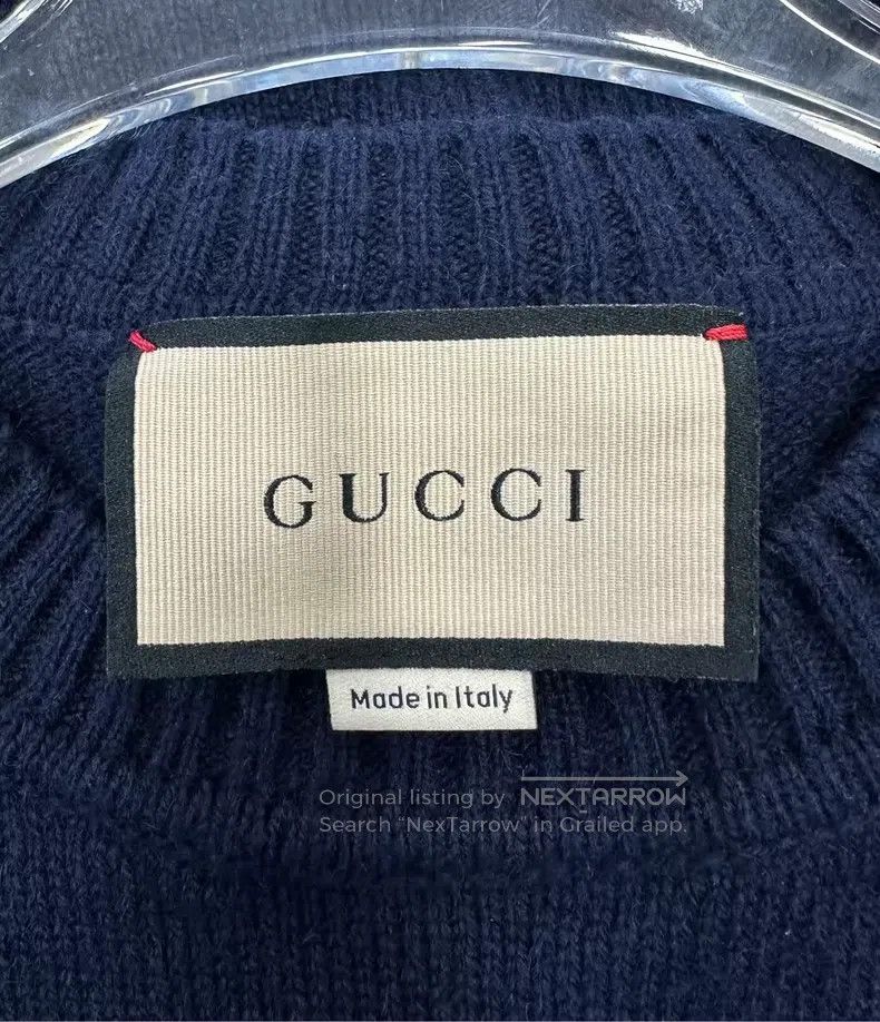 Gucci Gucci Dark blue cashmere gold buckle chain knitted short s Size S / US 4 / IT 40 - 3 Thumbnail