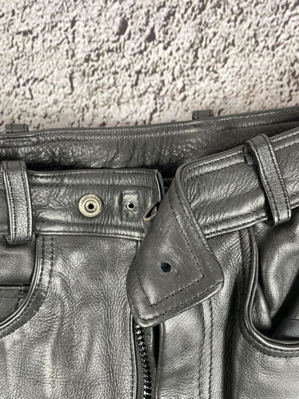 Leather Vintage Y2K opium biker leather gothic pants avantgarde Size 26" / US 2 / IT 38 - 5 Thumbnail