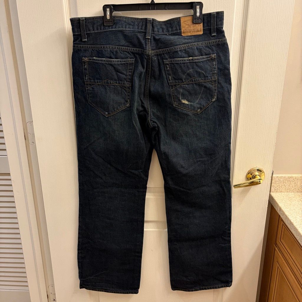 Aeropostale Men's Aeropostale Blue Driggs Slim Bootcut Jeans Waist 38 Size US 38 / EU 54 - 5 Thumbnail