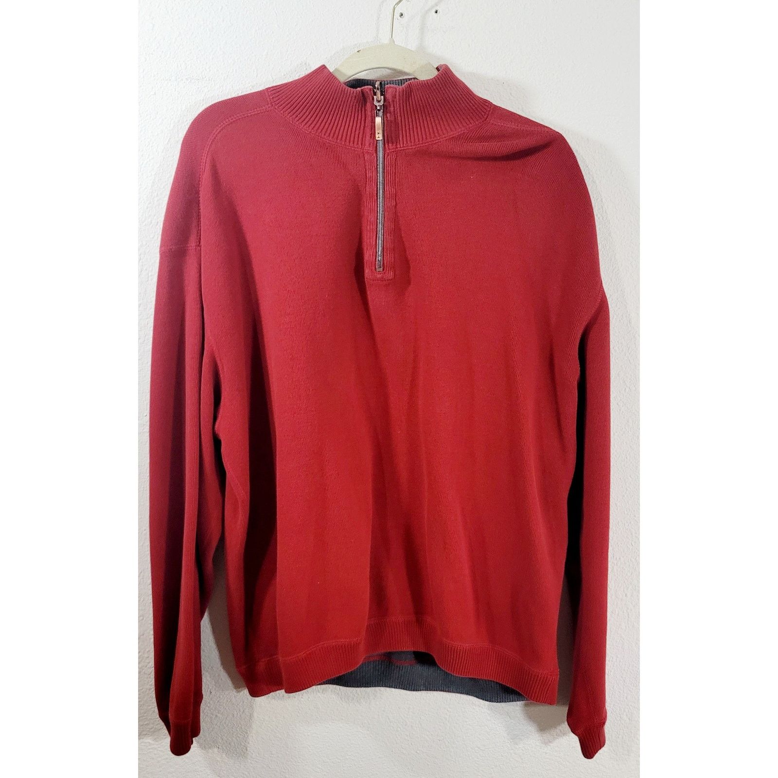 Tommy Bahama Tommy Bahama Red Reversible 1/4 Sweater XL Warm Size US XL / EU 56 / 4 - 7 Thumbnail