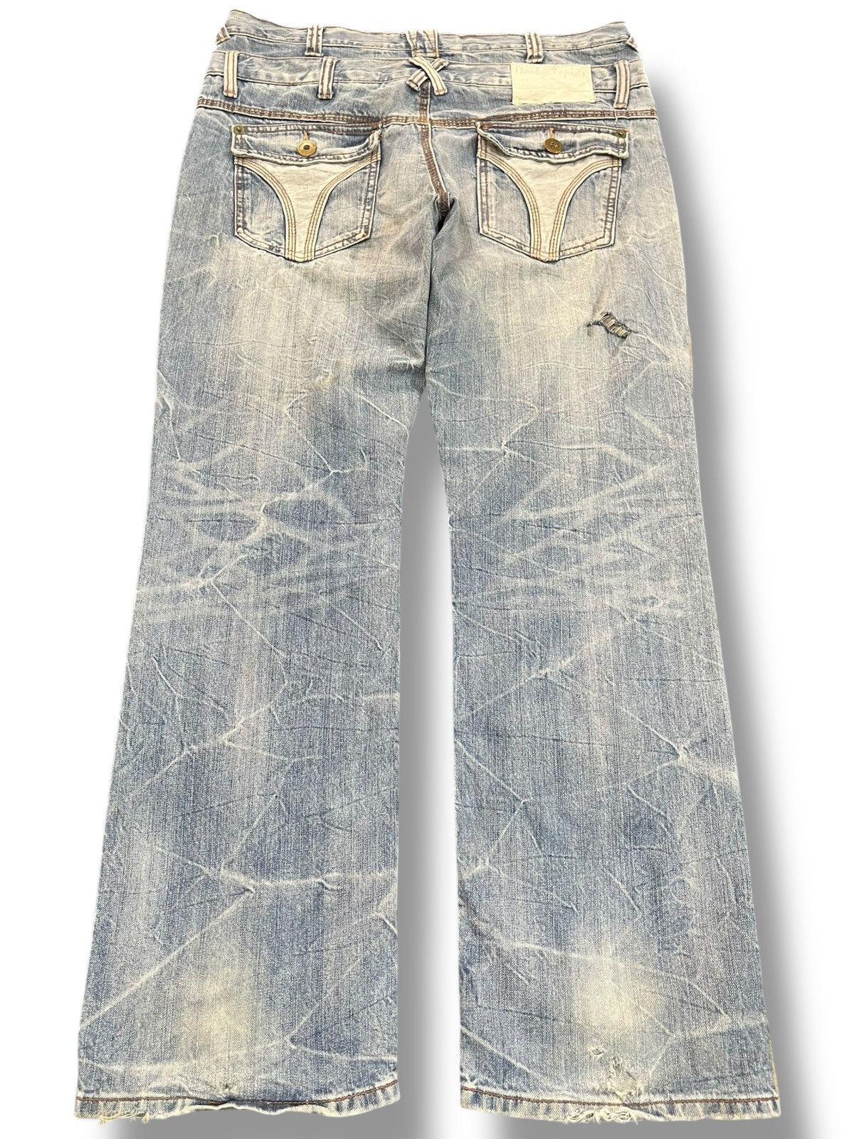 If Six Was Nine Vintage Daily Topics Double Waist Ripped Distressed Denim Size US 36 / EU 52 - 1 Thumbnail