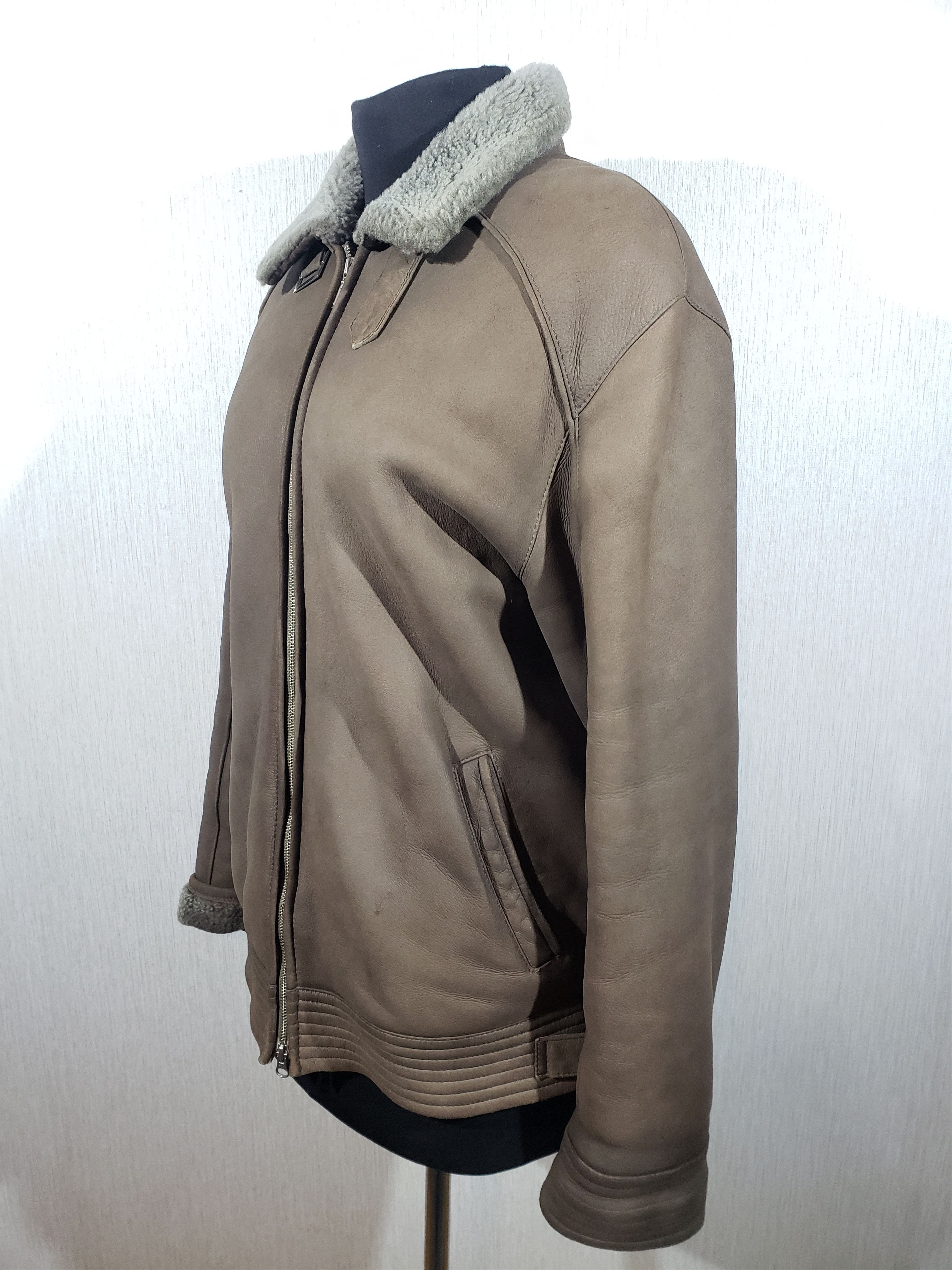Other Men's brown sheepskin coat with a metal zipper. Size US L / EU 52-54 / 3 - 2 Thumbnail