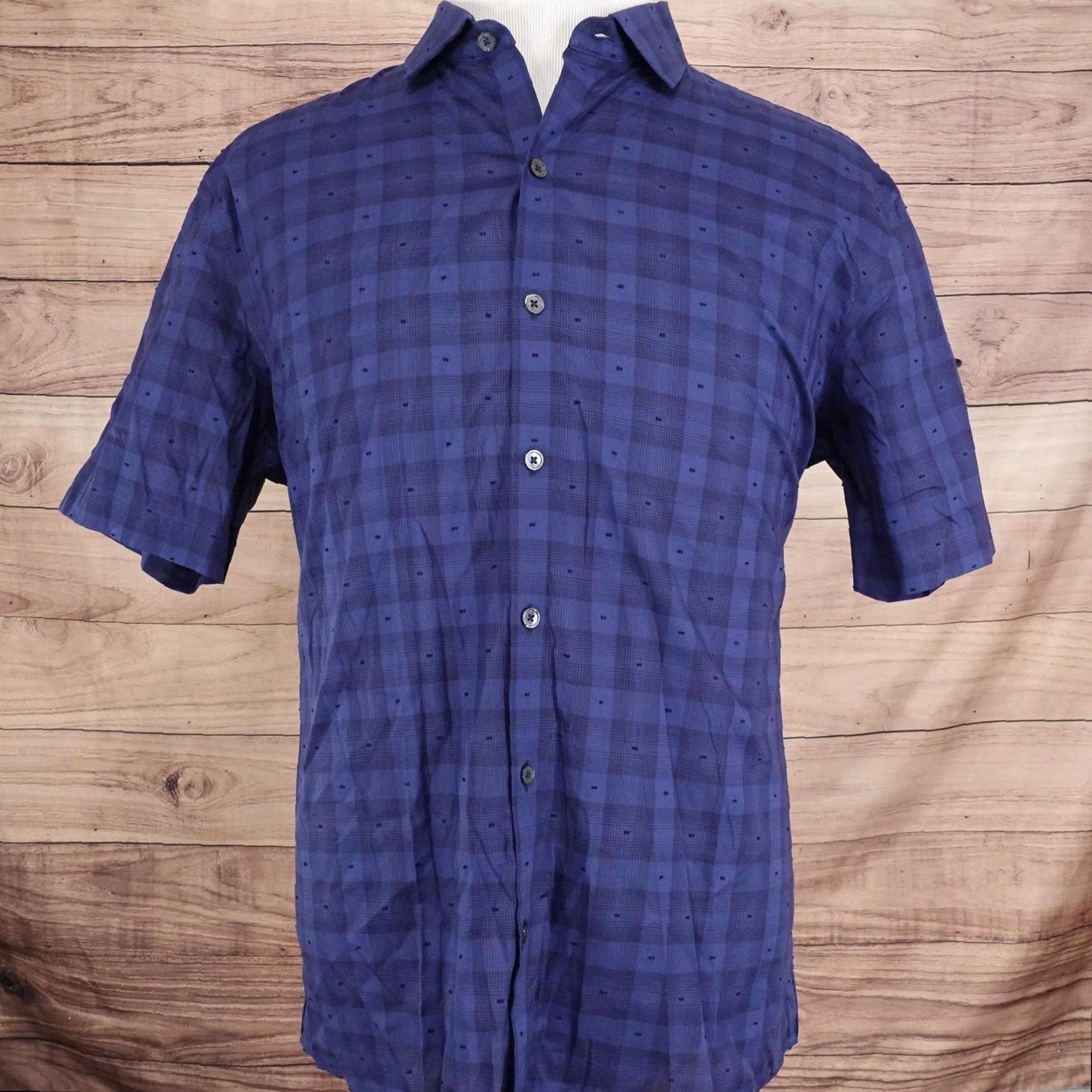 Vintage VINTAGE Zachary Prell Shirt Mens XL Blue Short Sleeve Button Front Cotton Plaid Casual Size US XL / EU 56 / 4 - 3 Thumbnail