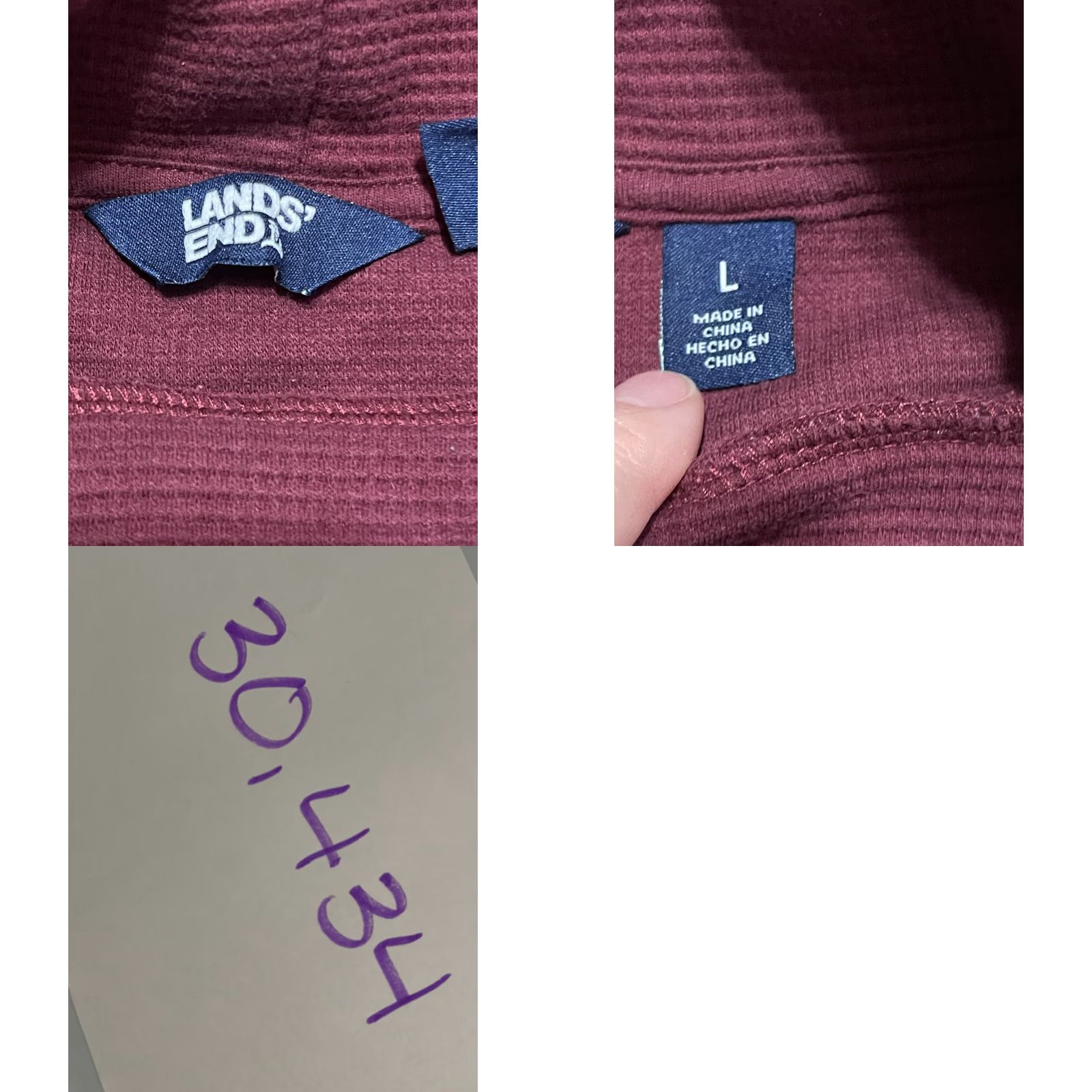 Lands' End Lands' End Sweater, Women's Large, Red Maroon, Turtleneck, Pullover, Regular Fit, Casual, Knit, – Mens? Size L / US 10 / IT 46 - 8 Thumbnail