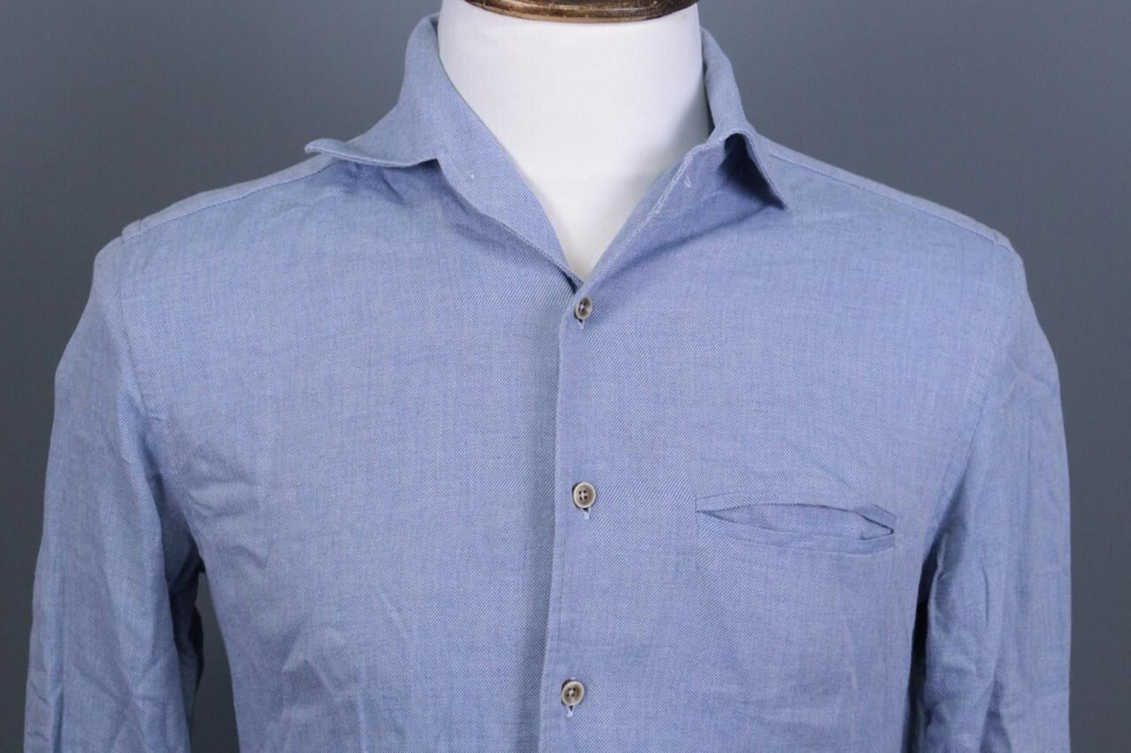 Corneliani Corneliani ID Blue Button Down Long Sleeve Shirt Size 39 Size US M / EU 48-50 / 2 - 5 Thumbnail