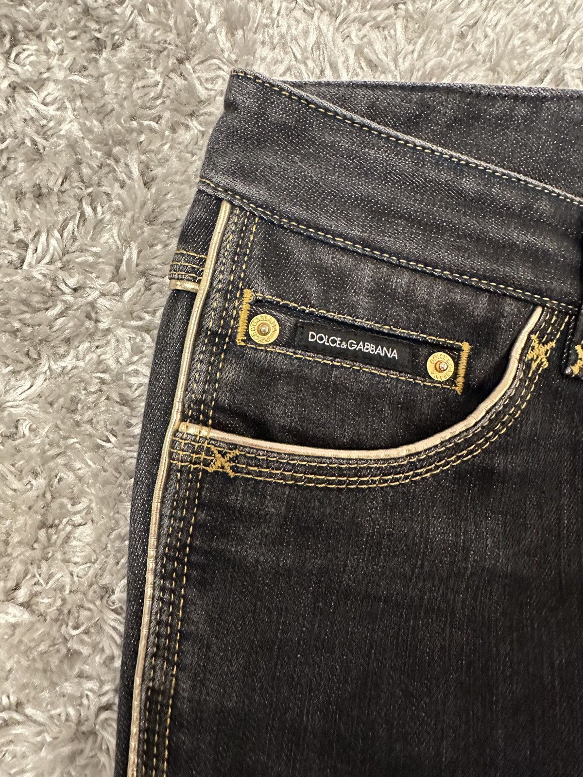 Dolce & Gabbana DG Denim brand new gold stripe Size 28" / US 6 / IT 42 - 5 Thumbnail