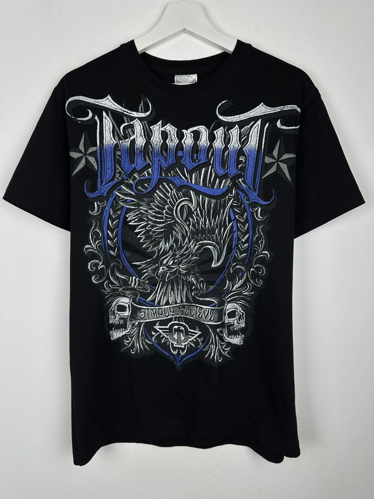 Tapout Tapout All Over Print Skull Wings Cross T Shirt Tee Size US M / EU 48-50 / 2 - 1 Thumbnail