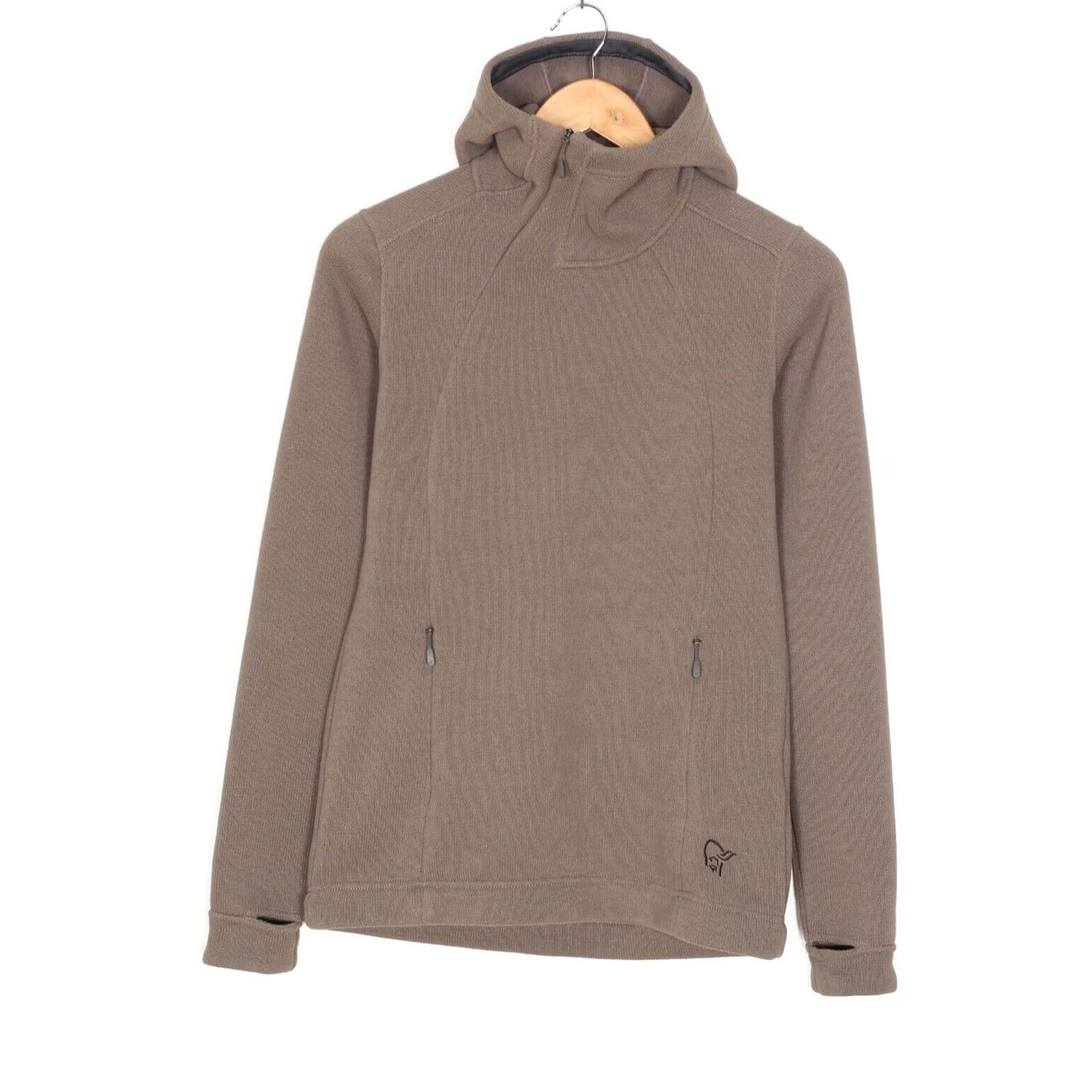 Vintage NORRONA Roldal Thermal Pro Hoodie Women XS Pullover Fleece Hooded 100% Polyester Brown Logo Activewear Vintage: No Size XS / US 0-2 / IT 36-38 - 2 Thumbnail