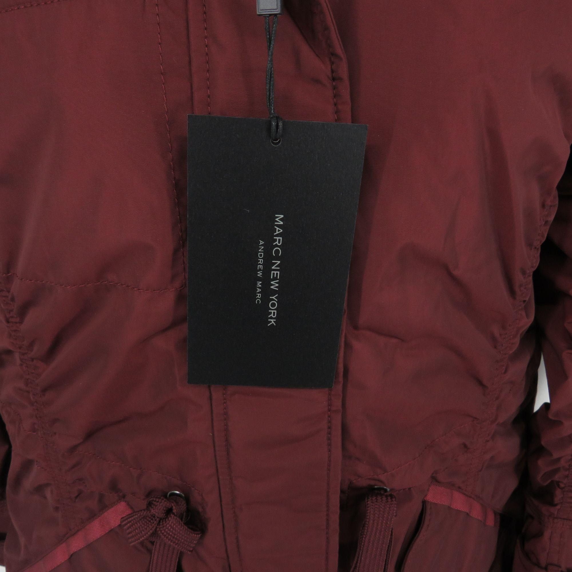 Other Marc New York Womens Burgundy Hooded Coat W/ Faux Fur Collar Size XS / US 0-2 / IT 36-38 - 6 Thumbnail