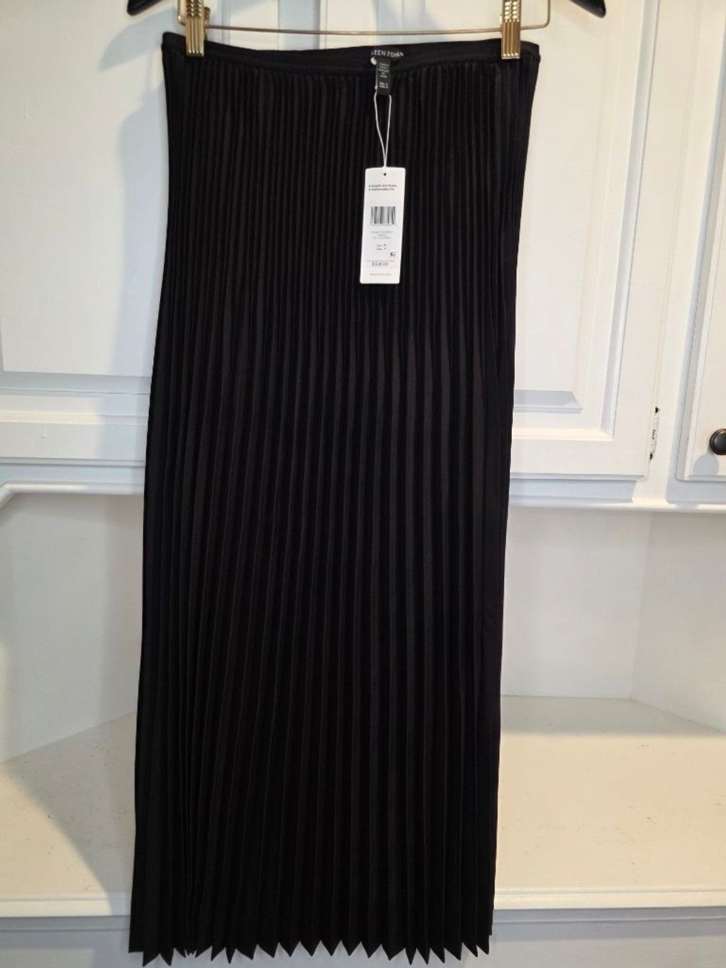 Eileen Fisher Eileen Fisher Black Pleated Wool Silk Midi Skirt NWT Quiet L Size 27" / US 4 / IT 40 - 2 Thumbnail