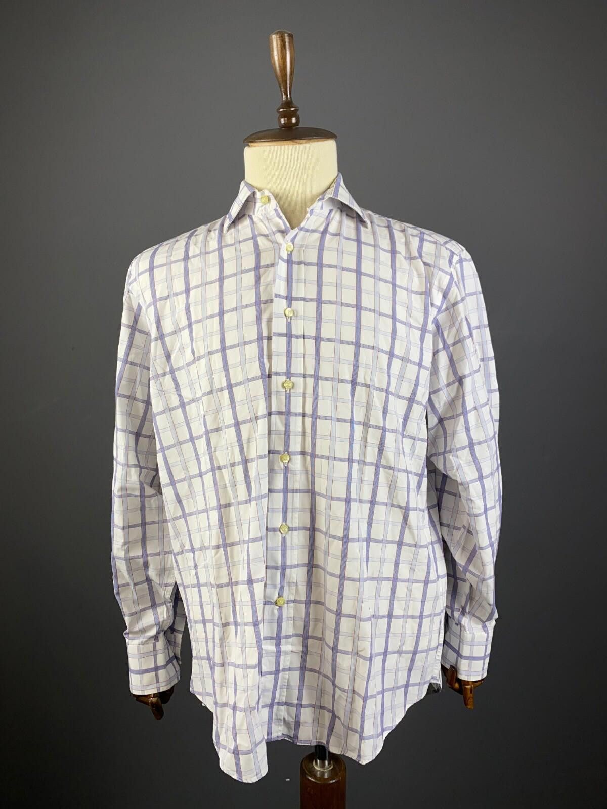 Etro Etro Milano White Check Long Sleeve Button Down Shirt 42 Size US M / EU 48-50 / 2 - 1 Thumbnail