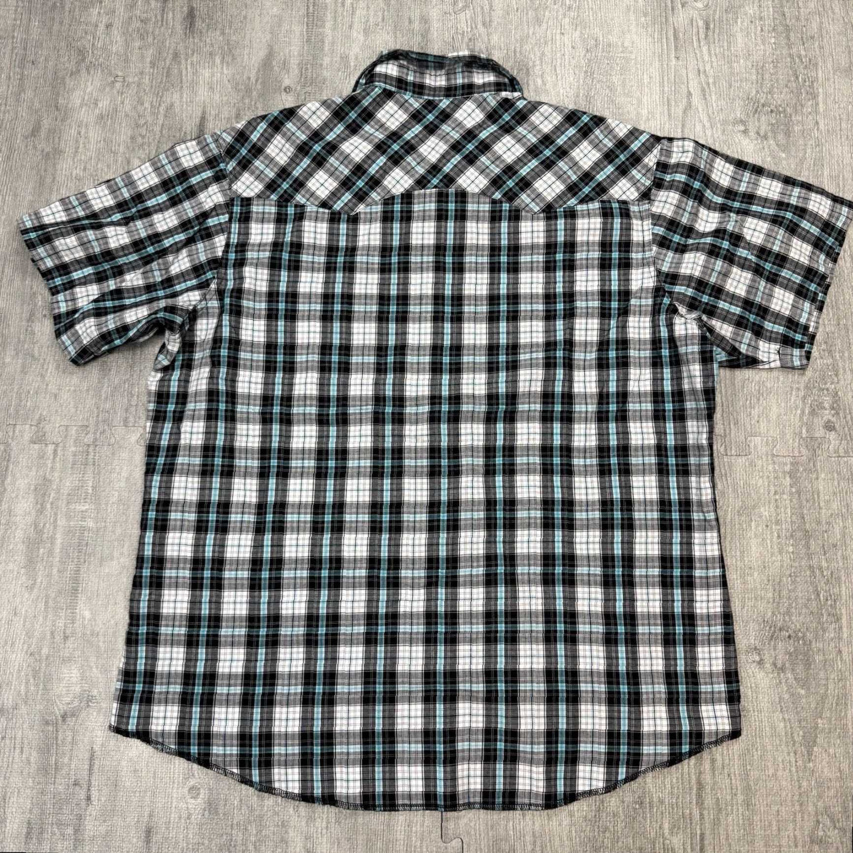 Wrangler Wrangler Wrancher Western Shirt Mens XL Blue Plaid Pearl Snap Cowboy Rodeo Rancher Shirt Size US XL / EU 56 / 4 - 4 Thumbnail