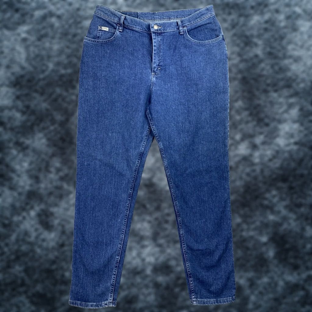 Lee Denim Riders Jeans Womens 16W High Rise Tapered Leg 5-Pocket Blue Medium Wash VINTAGE? No Size 25" / US 0 / IT 36 - 1 Thumbnail