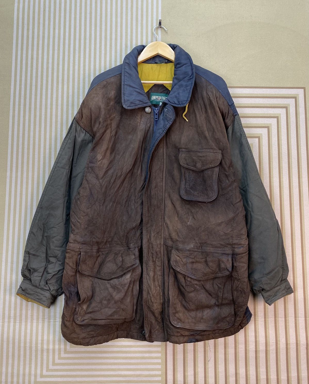 American Eagle Outfitters 🫶 vintage American Eagle brown leather Outdoor Jacket Size US L / EU 52-54 / 3 - 1 Thumbnail