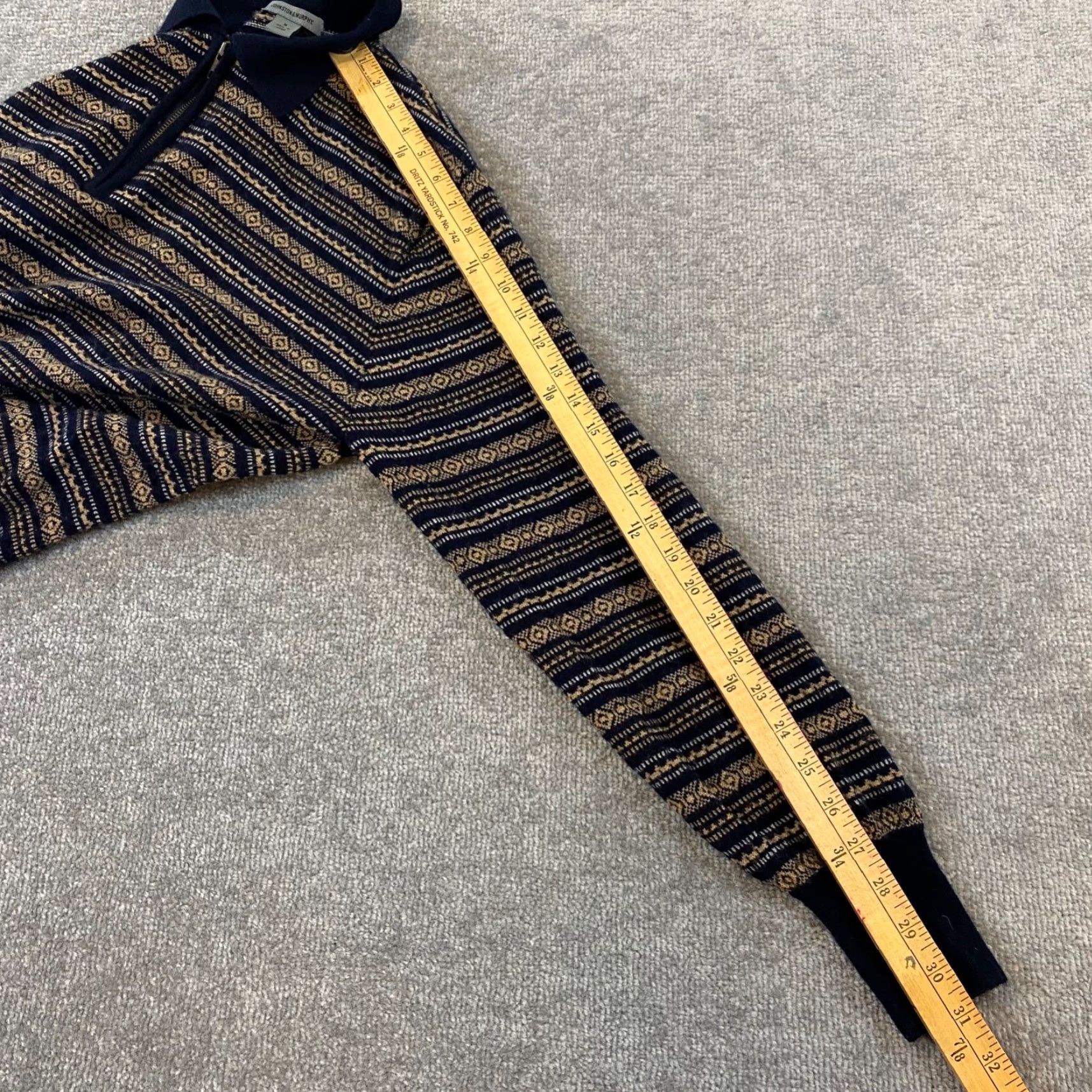 Johnston & Murphy VINTAGE Johnston & Murphy Mens Sweater Medium Collared Pullover Wool Striped All Seasons Size US M / EU 48-50 / 2 - 6 Thumbnail