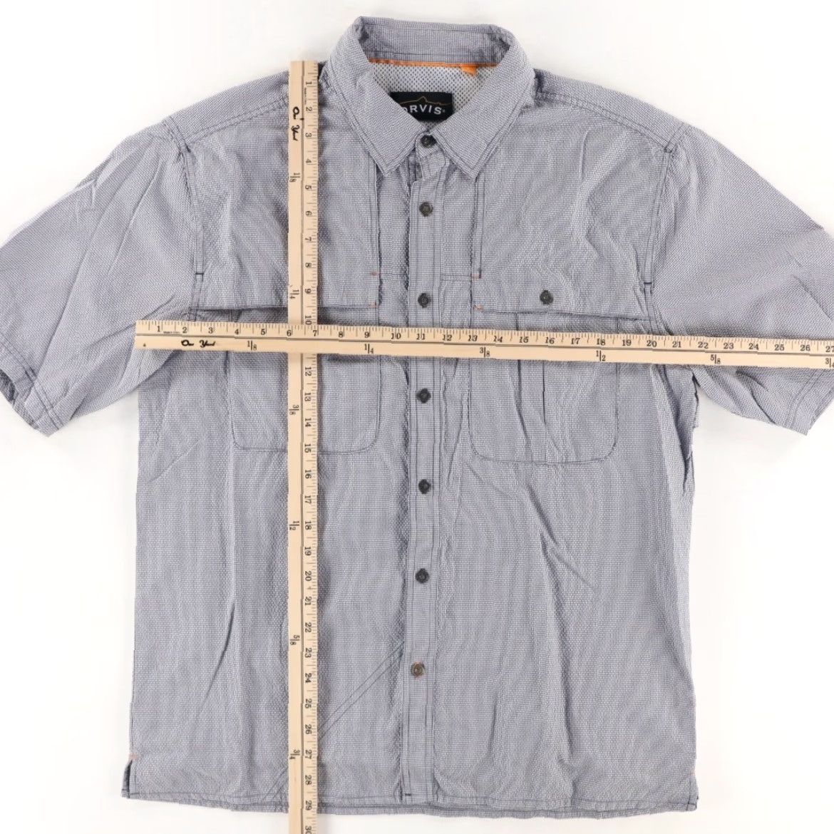 Orvis Orvis Trout Seersucker Fishing Polyester Check Button Up Shirt Gray L Men's Shirt Size US L / EU 52-54 / 3 - 3 Thumbnail