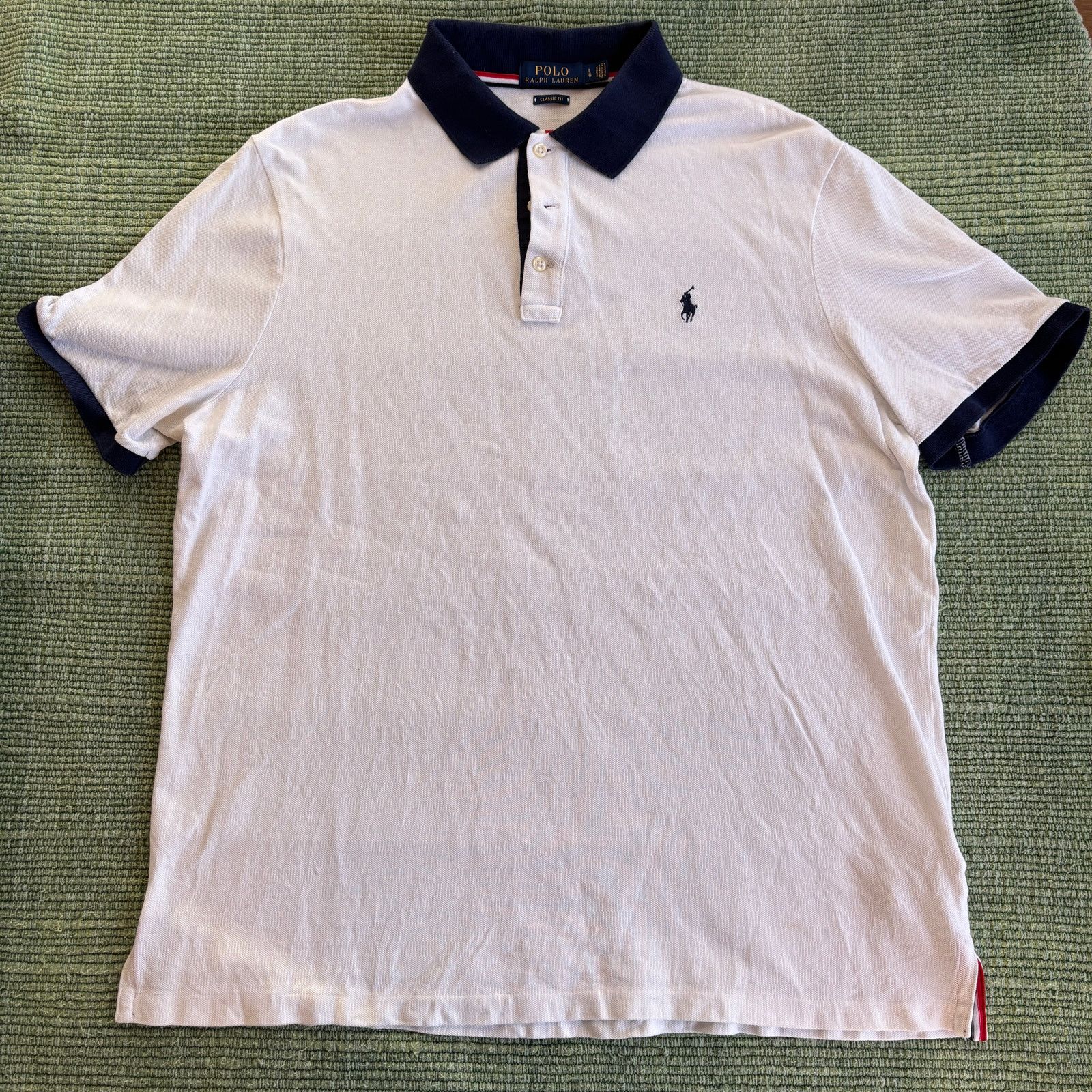 Polo Ralph Lauren Polo Ralph Lauren White/Blue Classic Fit Polo Shirt Large Size US L / EU 52-54 / 3 - 3 Thumbnail