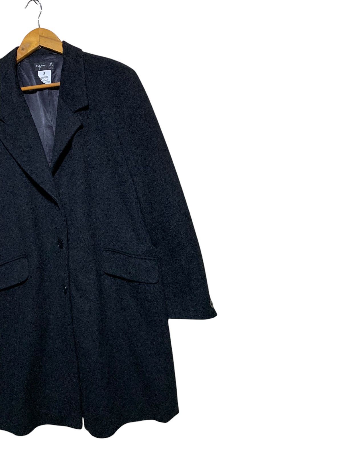 agnes b. 🔥AGNES B. WOOL OVERCOATS BLCK Size M / US 6-8 / IT 42-44 - 3 Thumbnail