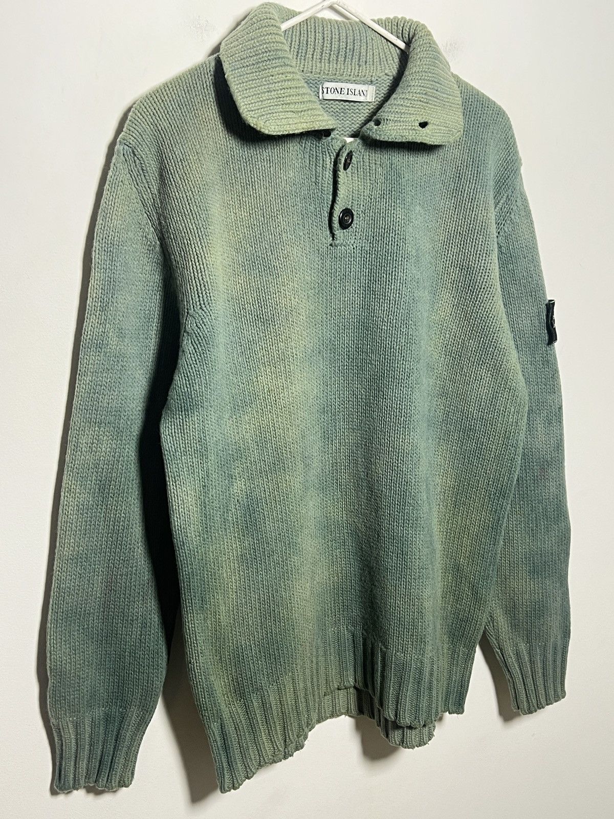 Stone Island Stone Island Chunky Overdyed Sweater – Vintage – Sage Green Size US M / EU 48-50 / 2 - 11 Thumbnail