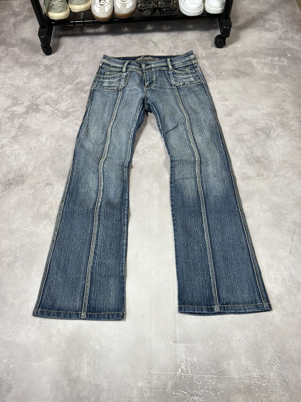Japanese Brand Rheistones Flared IfSixWasNine Style Fade Distressed Pants Size 36" / US 14 / IT 50 - 5 Thumbnail