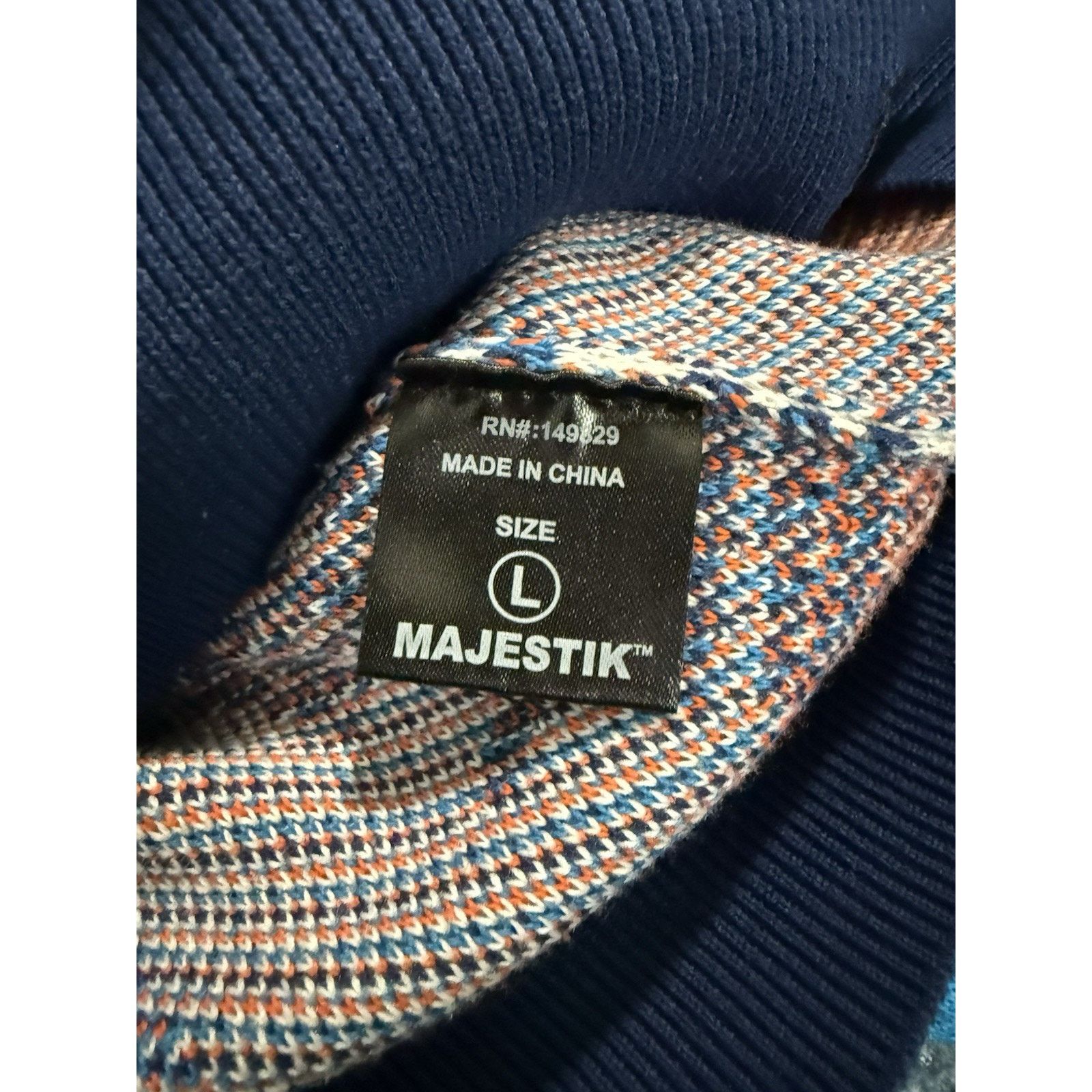 Majestic Majestik Sweater - City Graphic - Dark Blue - SW2238 Size L Size L / US 10 / IT 46 - 8 Thumbnail