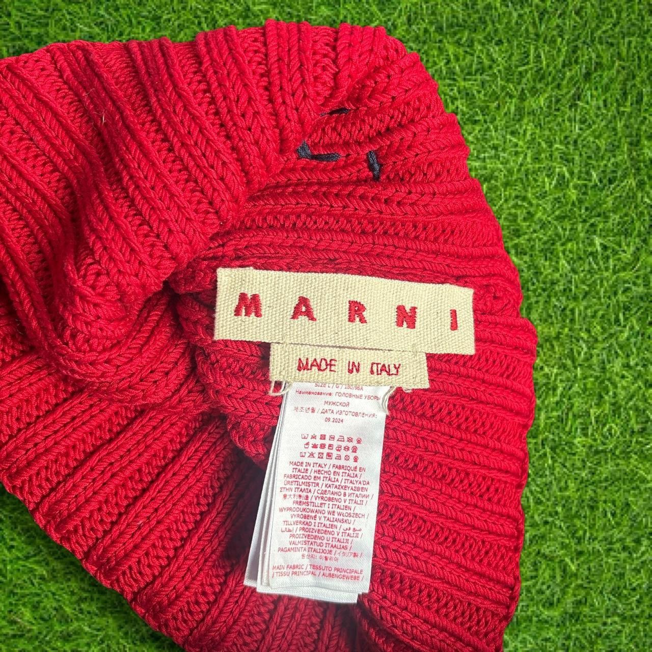 Marni Marni Red Knitted Logo Beanie Size ONE SIZE - 3 Thumbnail