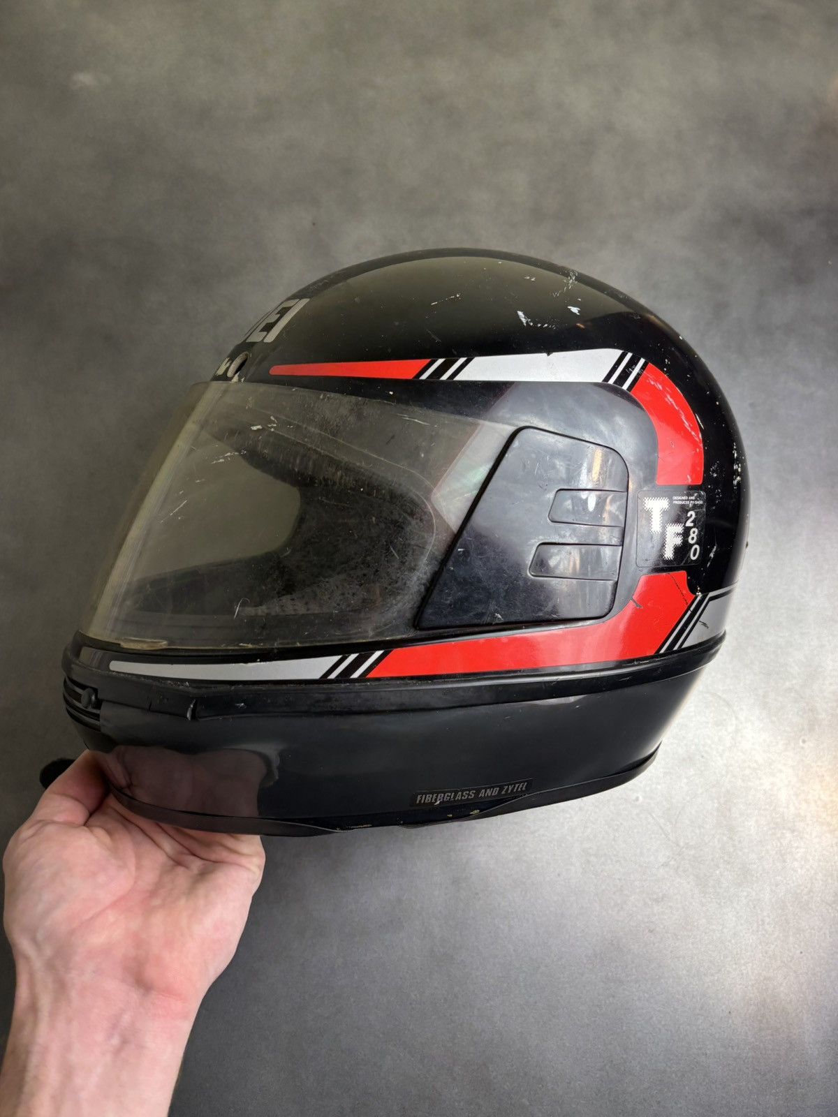 Harley Davidson × Indian Motorcycle × Vintage 1980s Shoei TF-280 Helmet 80s Vintage Motorcycle Racing Cap Size ONE SIZE - 8 Thumbnail
