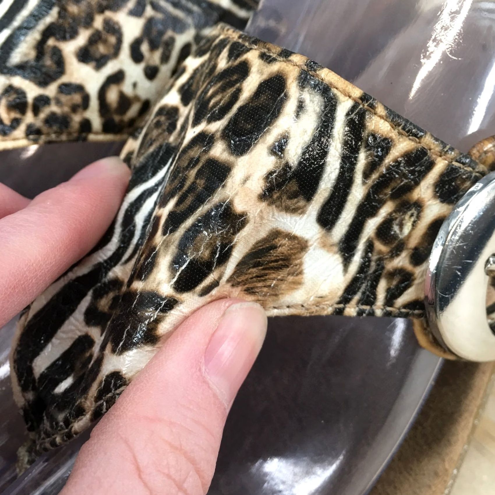 Vintage Aerosoles Sandals Womens 8 M Flip Flop Cheetah Animal Print T Strap Casual Size US 8 / IT 38 - 5 Thumbnail