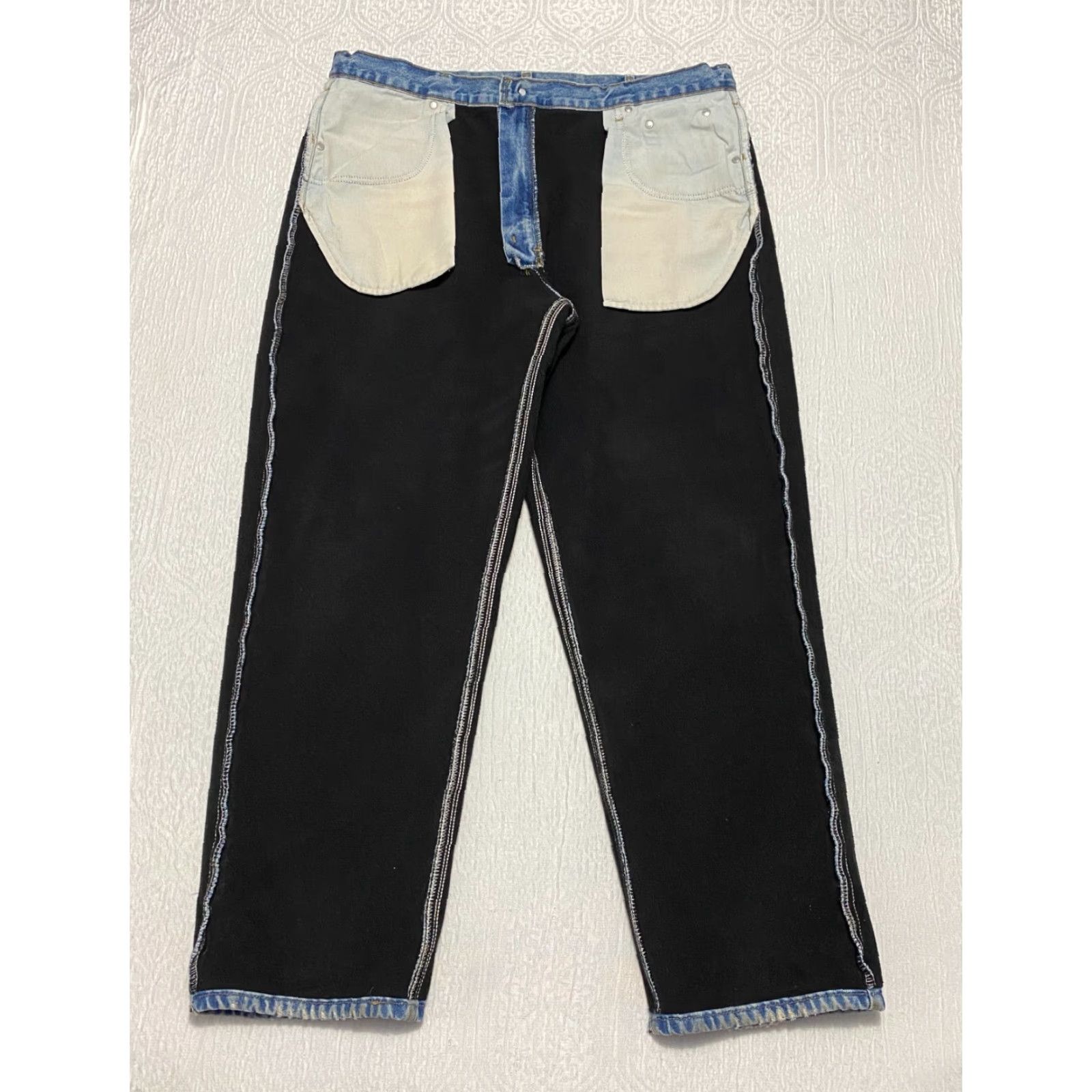 Carhartt VINTAGE Carhartt Fleece Lined Jeans 40×30 Blue B155 DST Relaxed Denim Pants Size US 40 / EU 56 - 2 Thumbnail