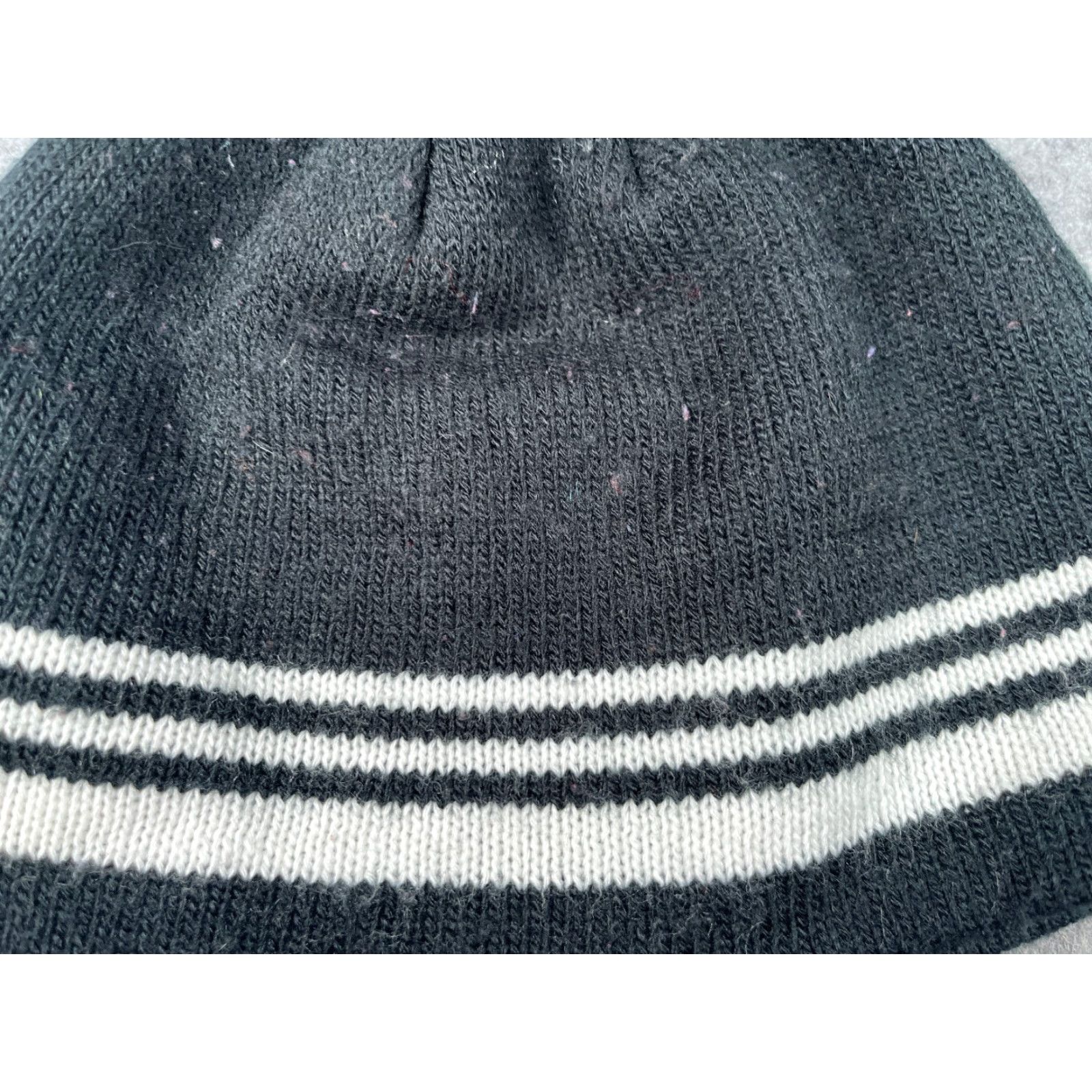 Walmart Walmart Beanie Toque Women Black White Stripe Knit 100% Acrylic Ski One Size Size ONE SIZE - 2 Thumbnail